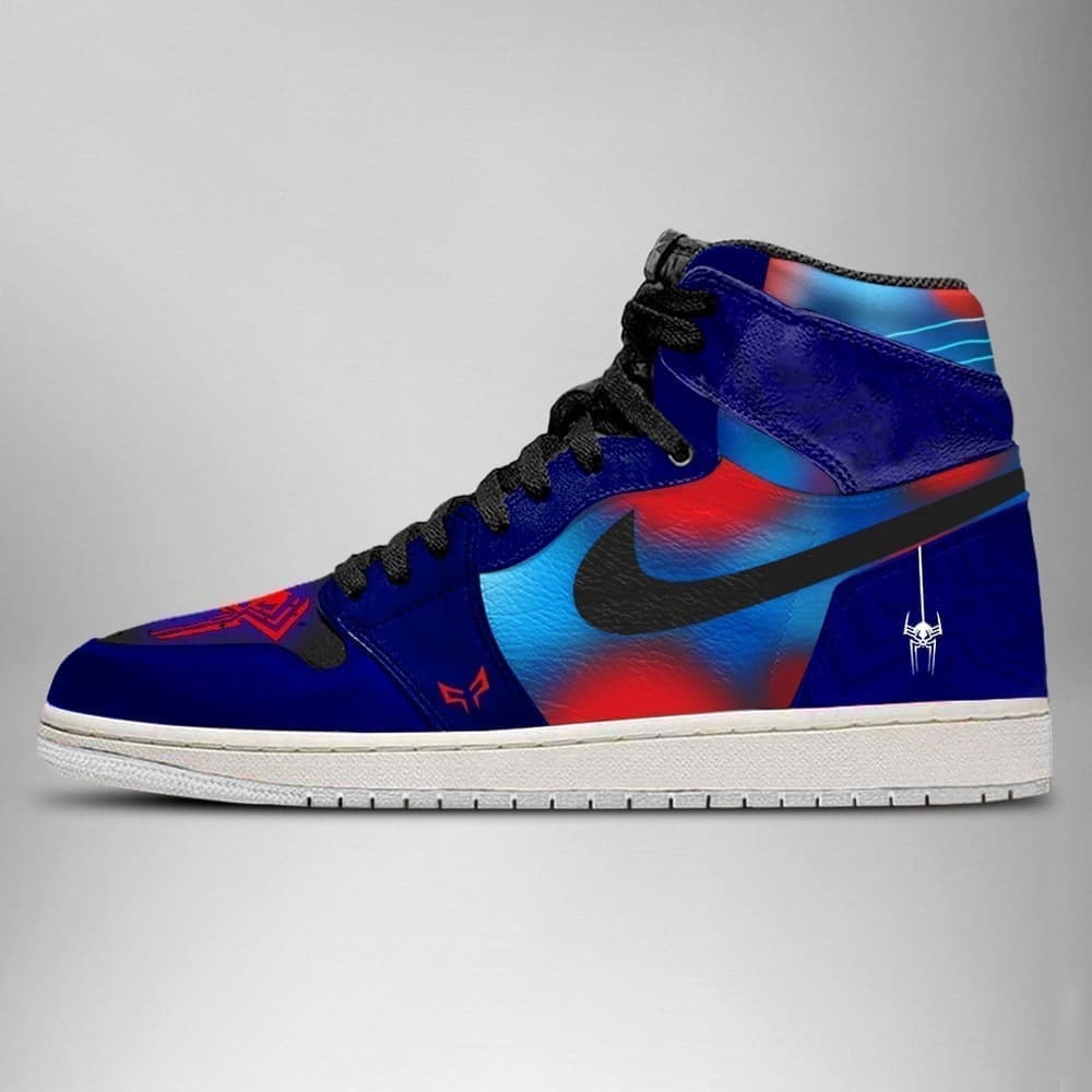 Ideafootwear Spider-Man Verse Spider 2099 AJ1 High Sneakers Shoes For Men And Women