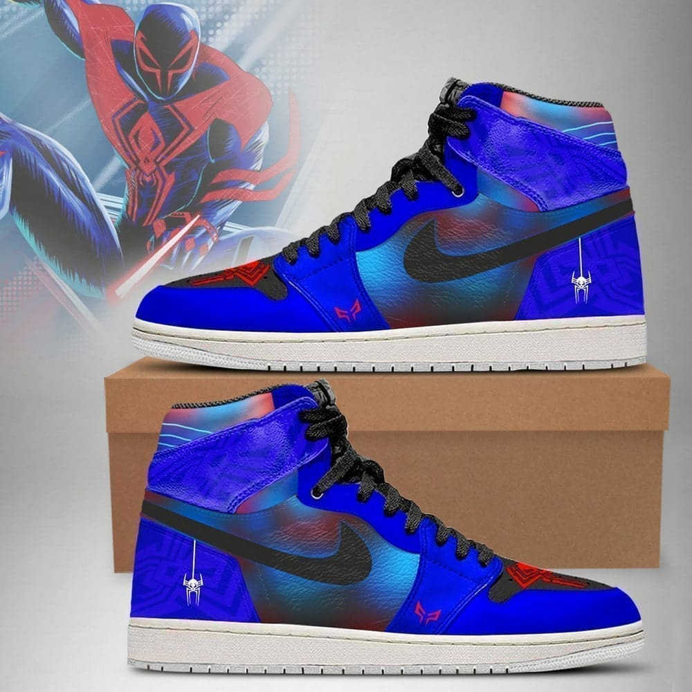 Ideafootwear Spider-Man Verse Spider 2100 AJ1 High Sneakers Shoes For Men And Women