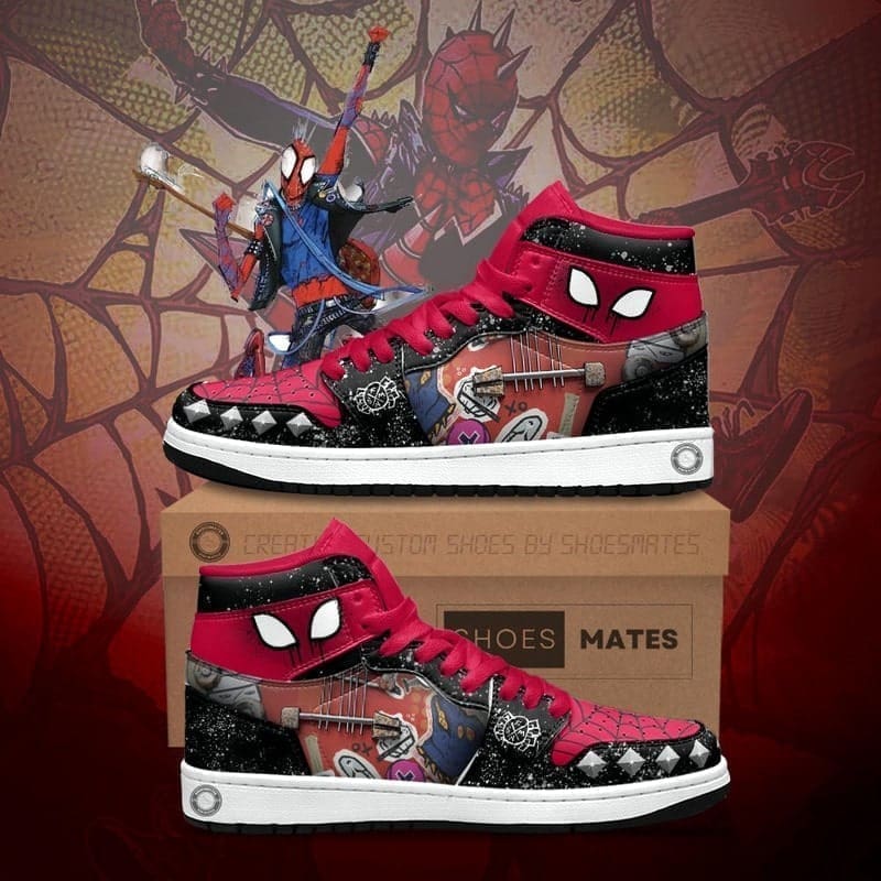 Ideafootwear Spider Punk AJ1 High Sneakers Shoes For Men And Women