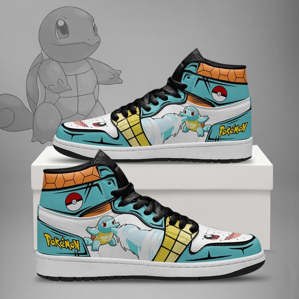 Ideafootwear Squirtle AJ1 High Sneakers Shoes For Men And Women