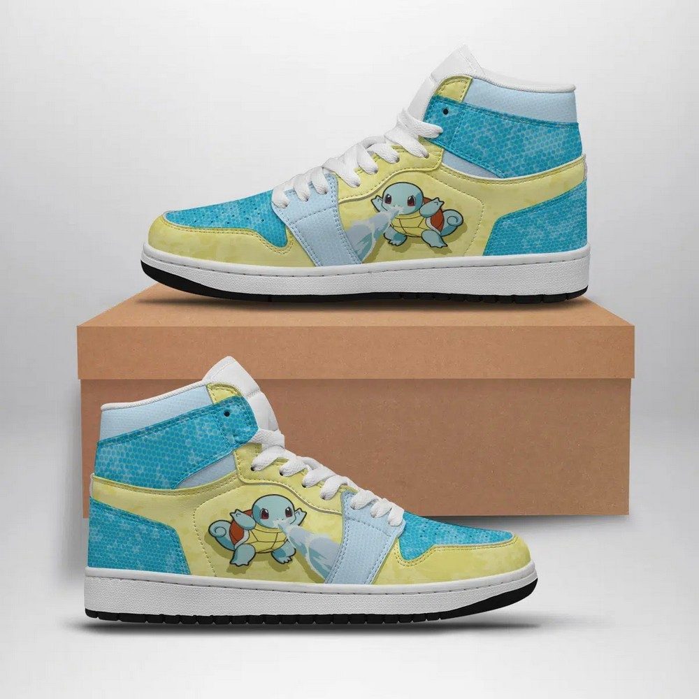 Ideafootwear Squirtle Attack Pokemon  AJ1 High Sneakers Shoes For Men And Women