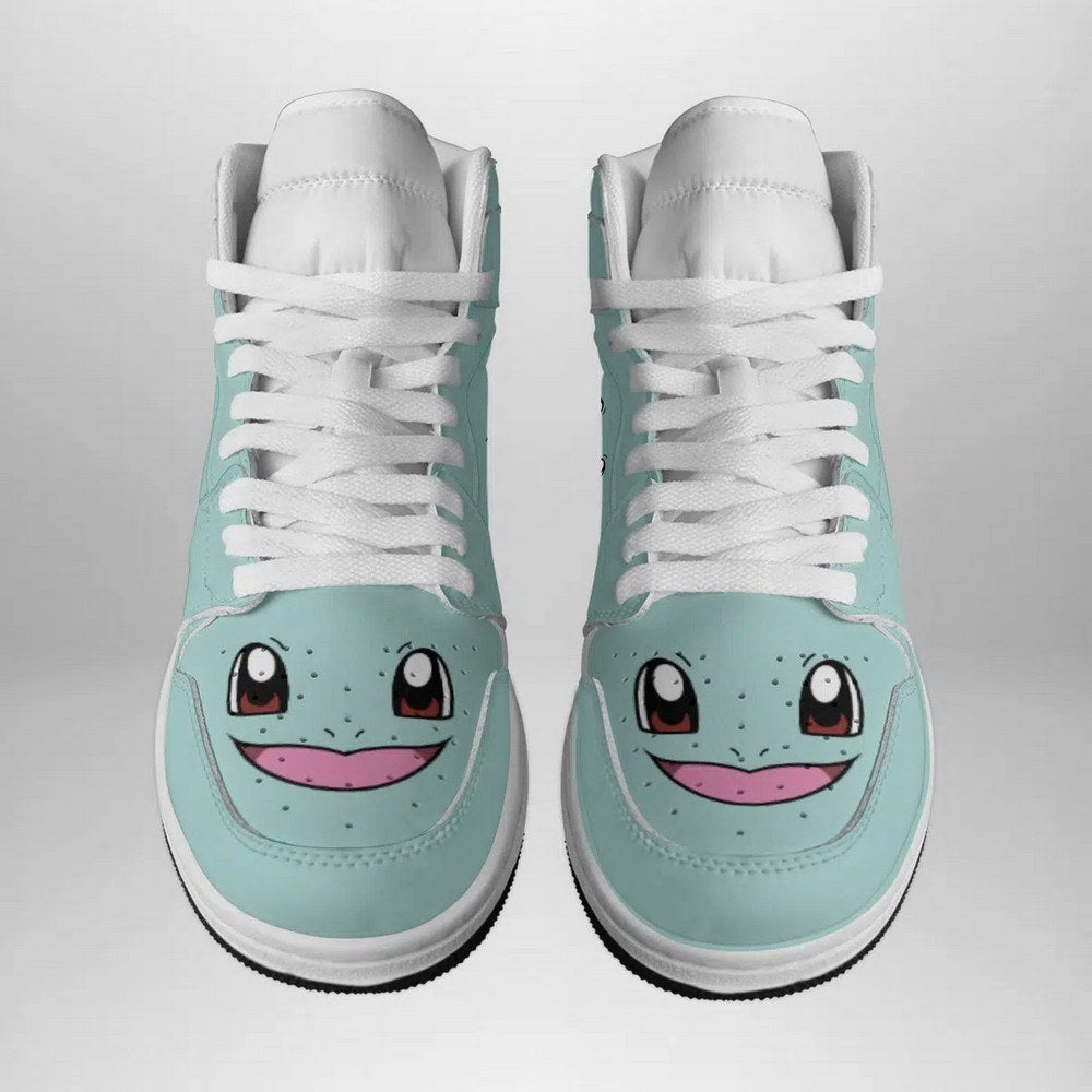 Ideafootwear Squirtle Face Pokemon  AJ1 High Sneakers Shoes For Men And Women