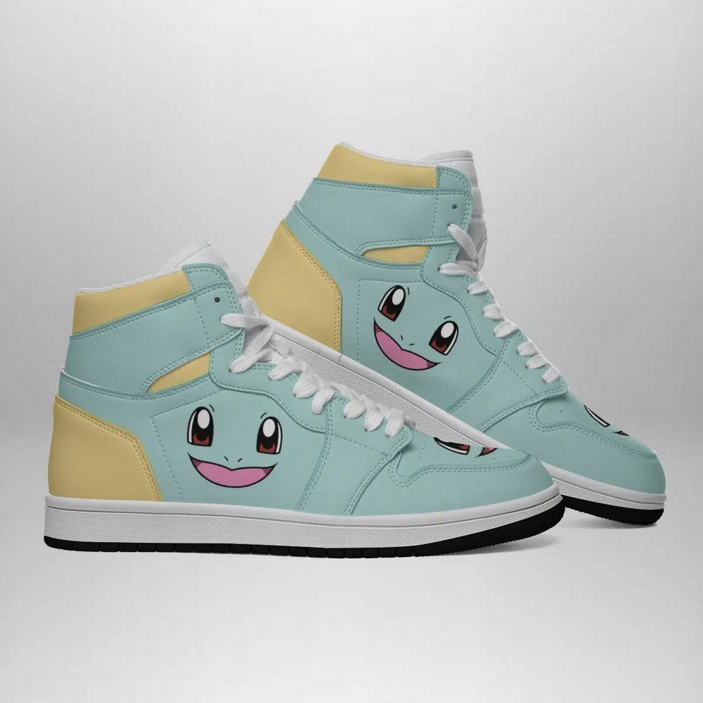 Ideafootwear Squirtle Face Pokemon  AJ1 High Sneakers Shoes For Men And Women