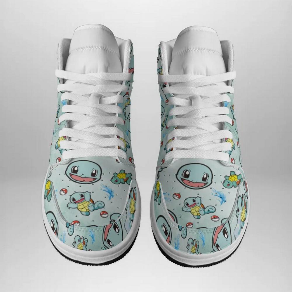 Ideafootwear Squirtle Pattern Pokemon  AJ1 High Sneakers Shoes For Men And Women