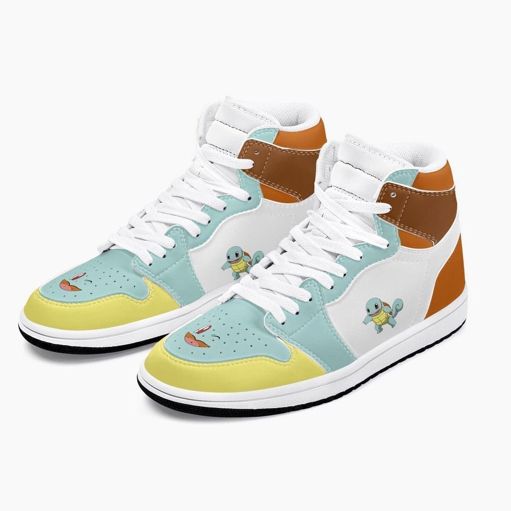 Ideafootwear Squirtle Pokemon AJ1 High Sneakers Shoes For Men And Women