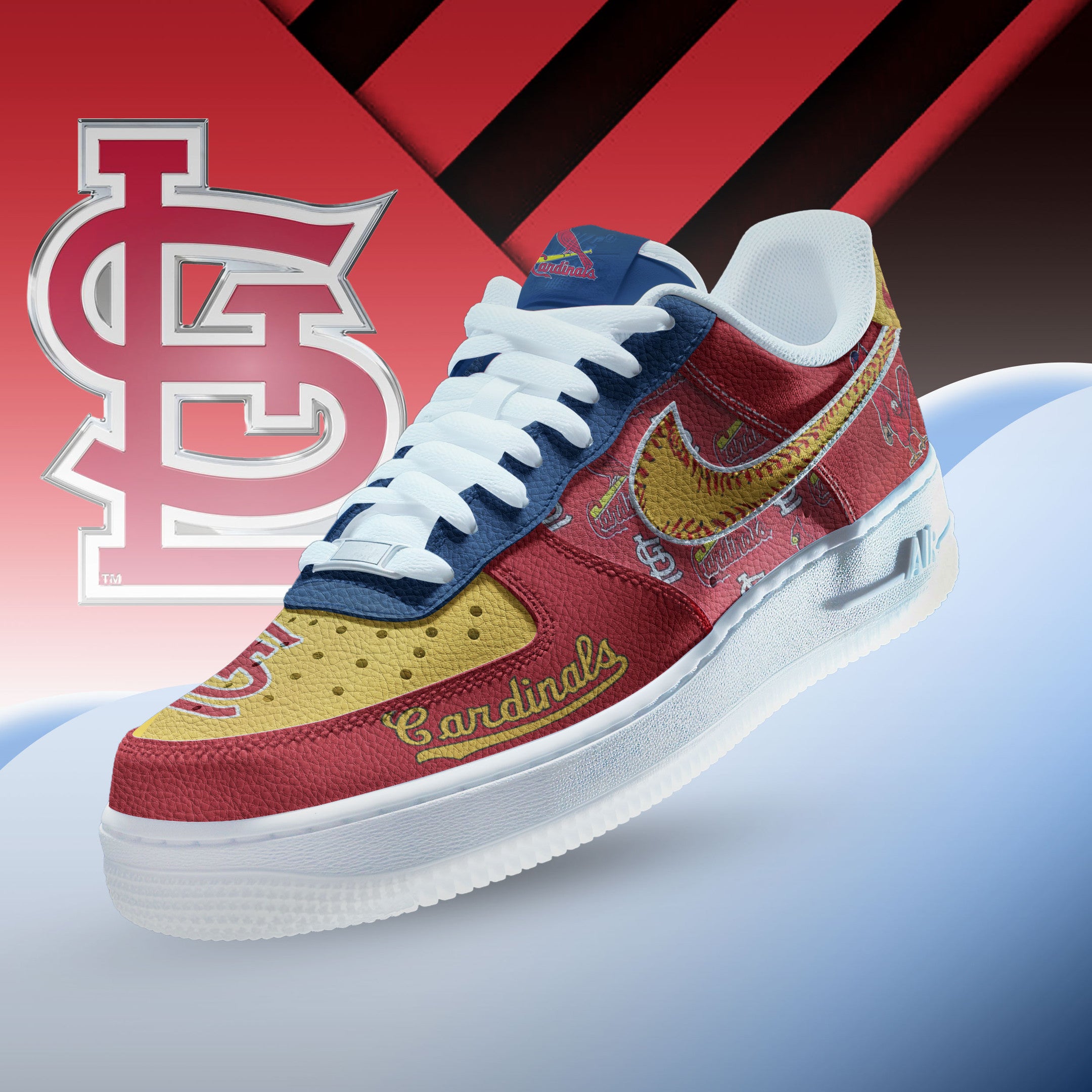 Ideafootwear St. Louis Cardinals Air Low-Top Sneakers Shoes For Men And Women 1
