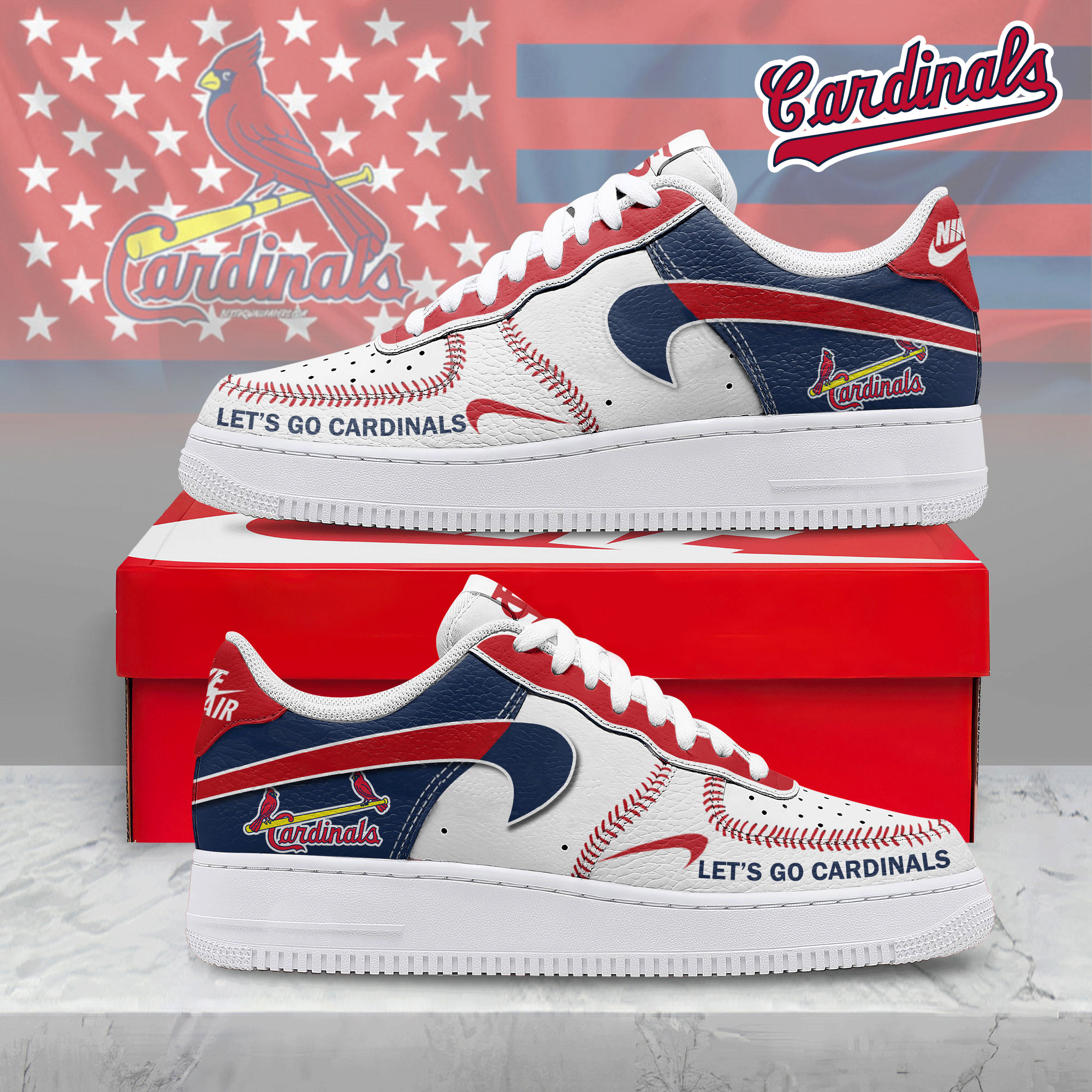 Ideafootwear St. Louis Cardinals Air Low-Top Sneakers Shoes For Men And Women 1