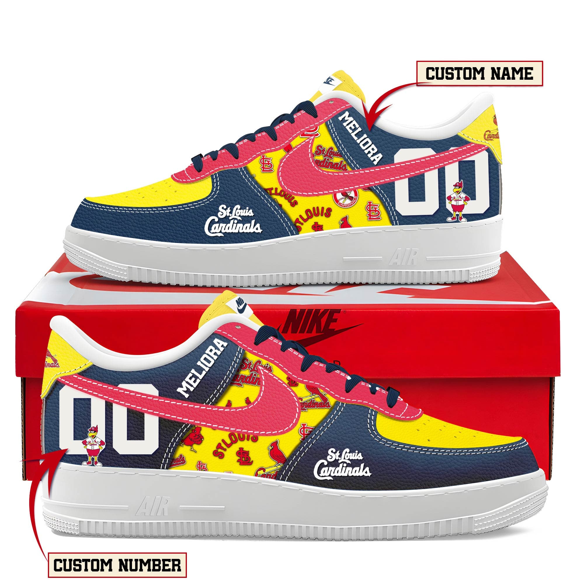 Ideafootwear St. Louis Cardinals Air Low-Top Sneakers Shoes For Men And Women 1