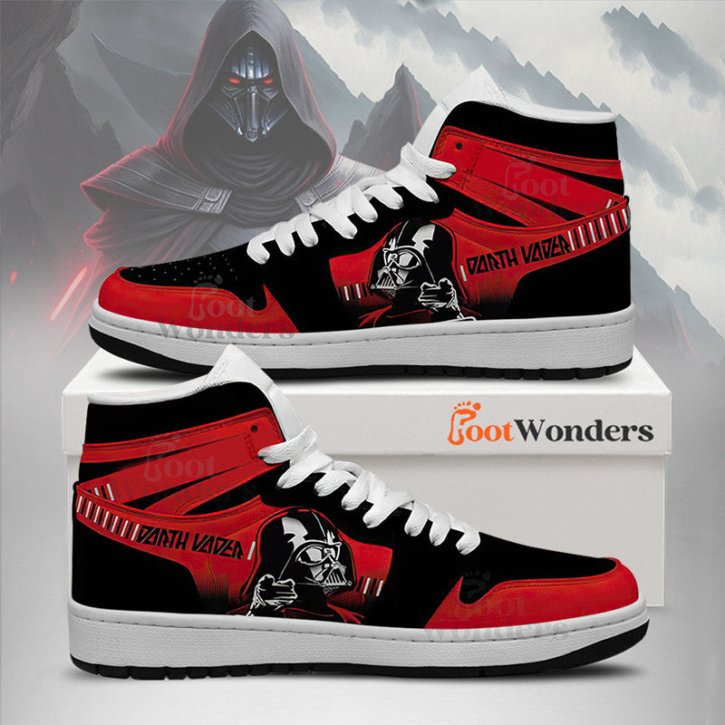 Ideafootwear Star Wars Darth AJ1 High Sneakers Shoes For Men And Women