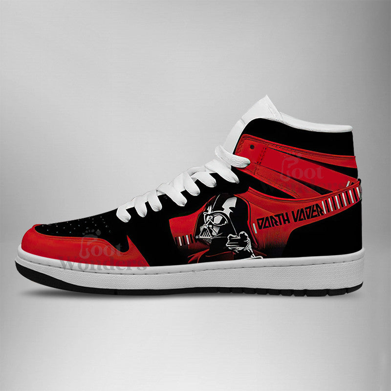 Ideafootwear Star Wars Darth AJ1 High Sneakers Shoes For Men And Women