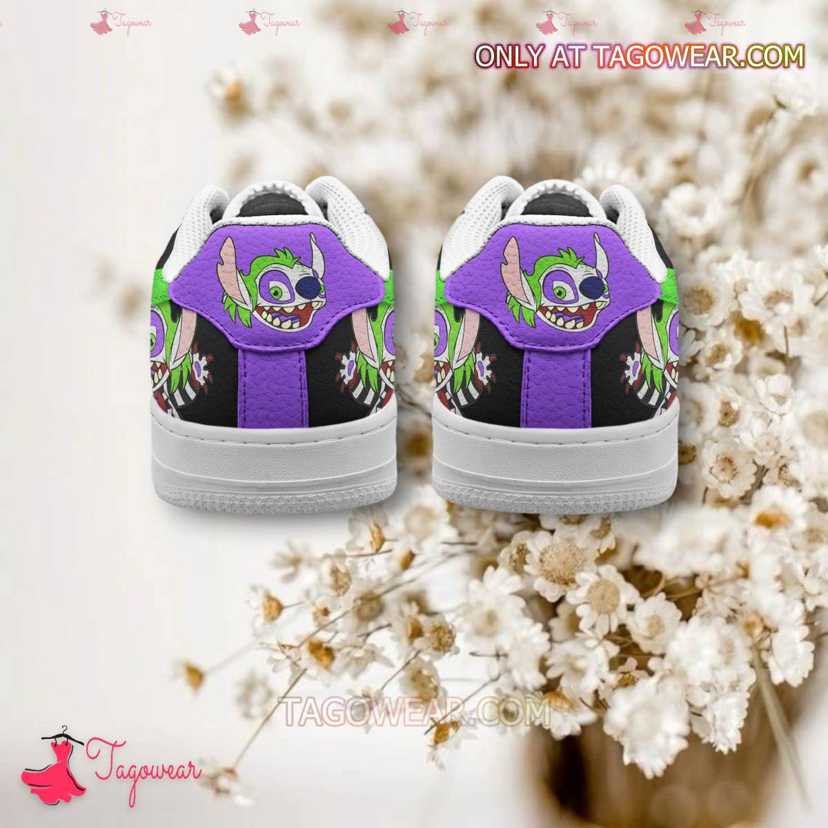 Ideafootwear Stitch Cosplay Beetlejuice Air Low-Top Sneakers Shoes For Men And Women 3