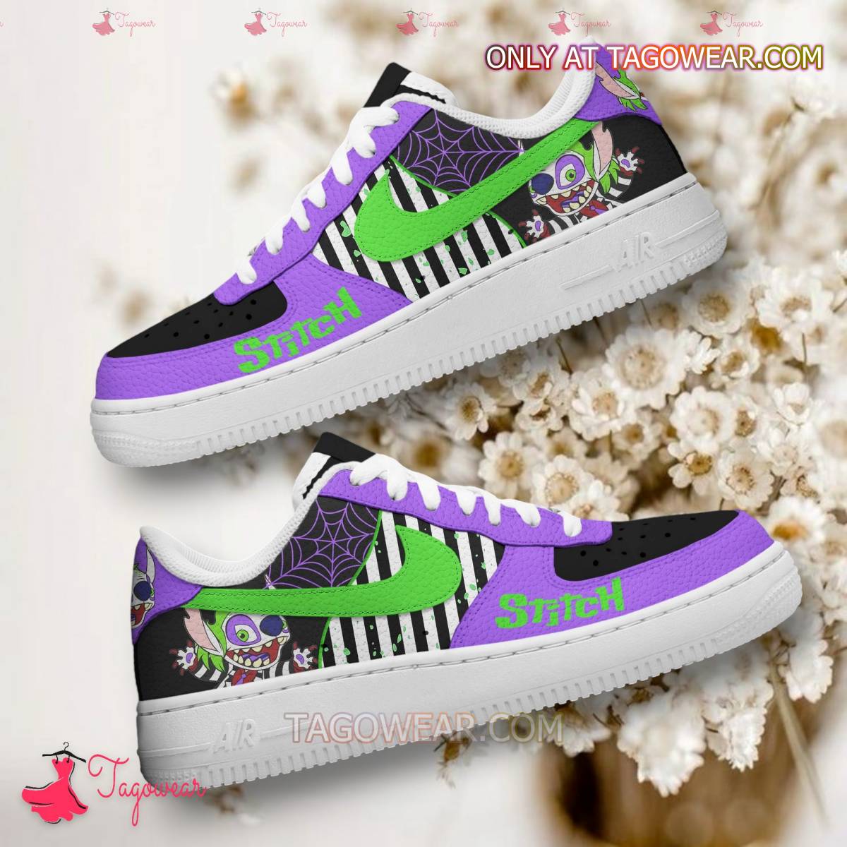 Ideafootwear Stitch Cosplay Beetlejuice Air Low-Top Sneakers Shoes For Men And Women 2