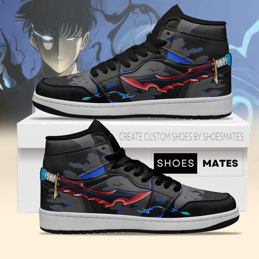 Ideafootwear Sung Jinwoo Solo Leveling AJ1 High Sneakers Shoes For Men And Women