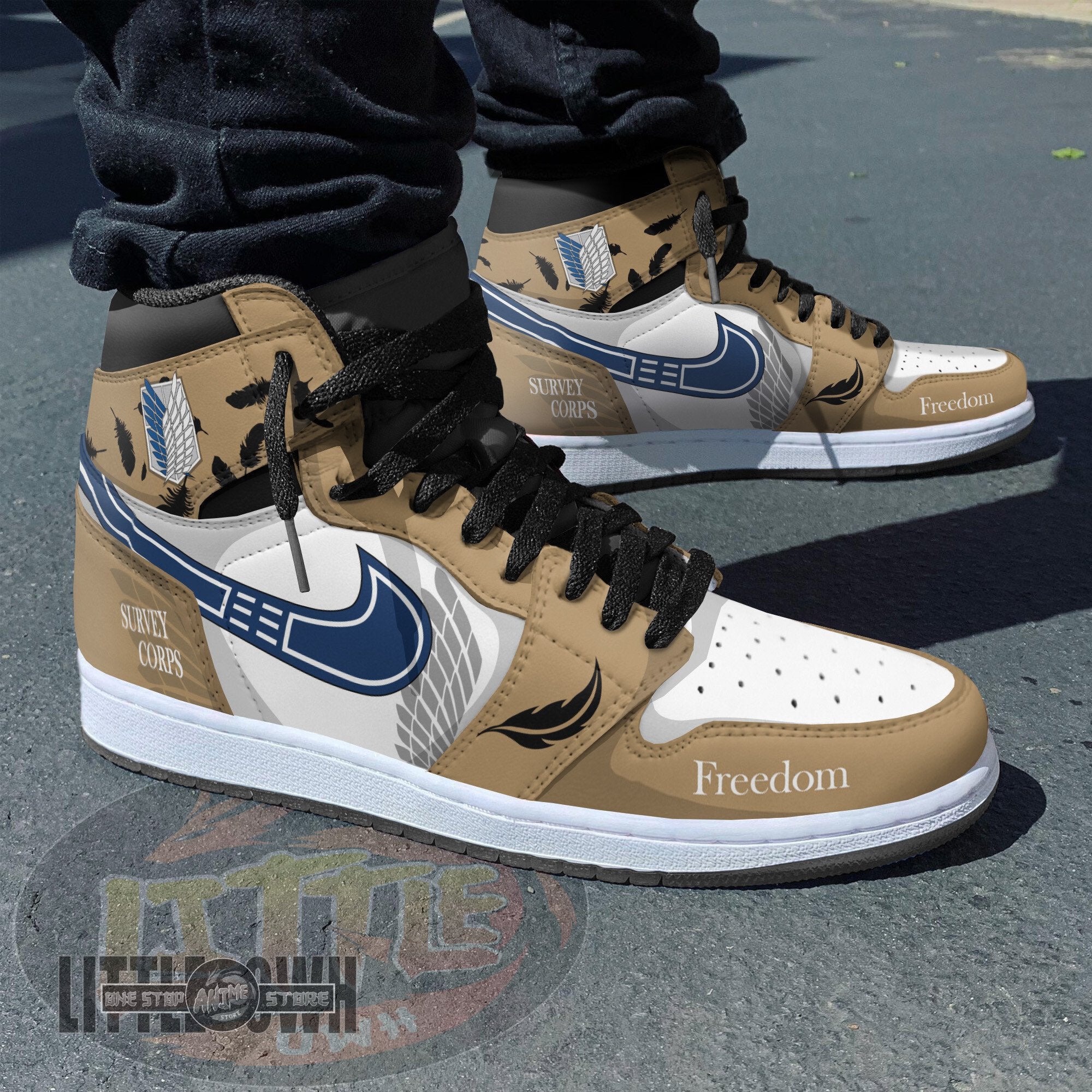 Ideafootwear Survey Corps AJ1 High Sneakers Shoes For Men And Women