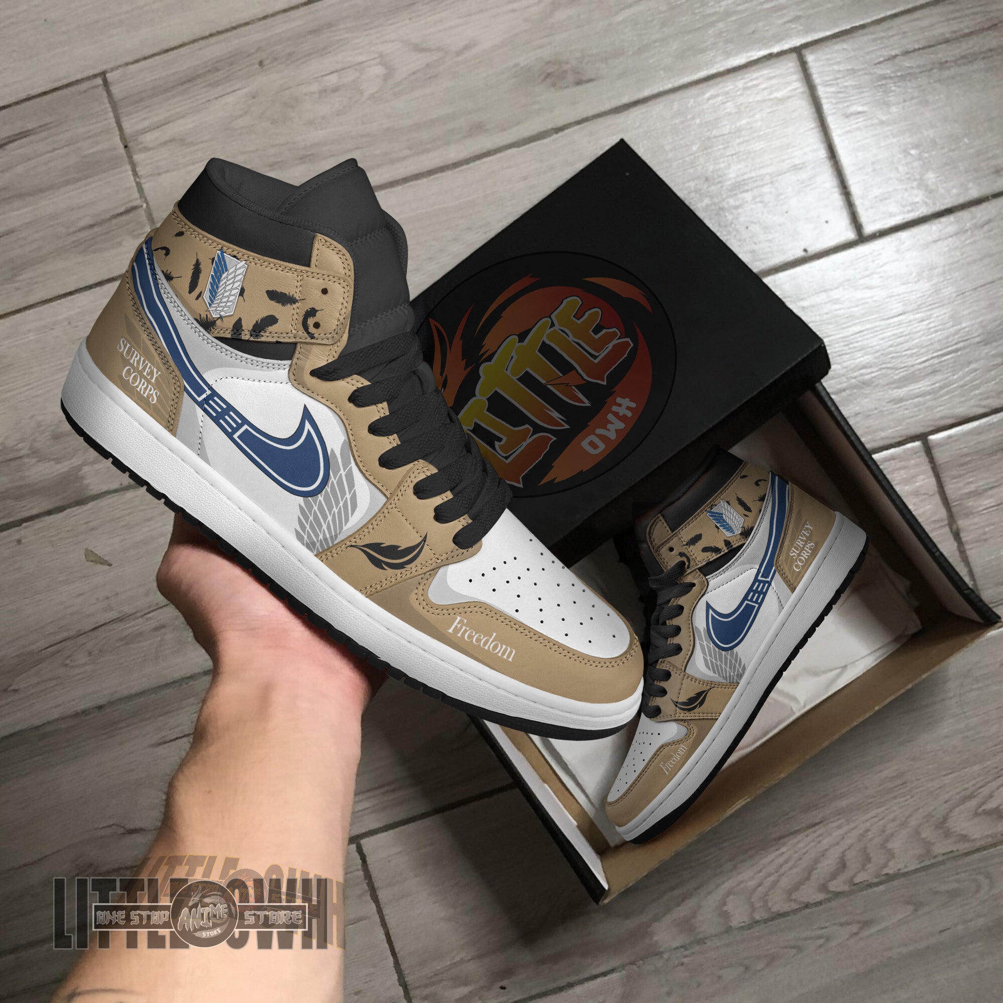 Ideafootwear Survey Corps AJ1 High Sneakers Shoes For Men And Women