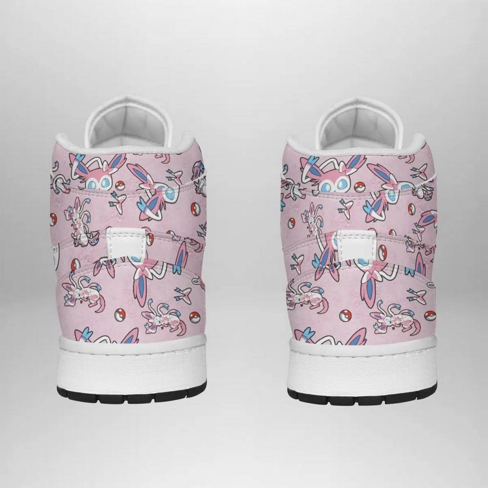 Ideafootwear Sylveon Pattern Pokemon  AJ1 High Sneakers Shoes For Men And Women
