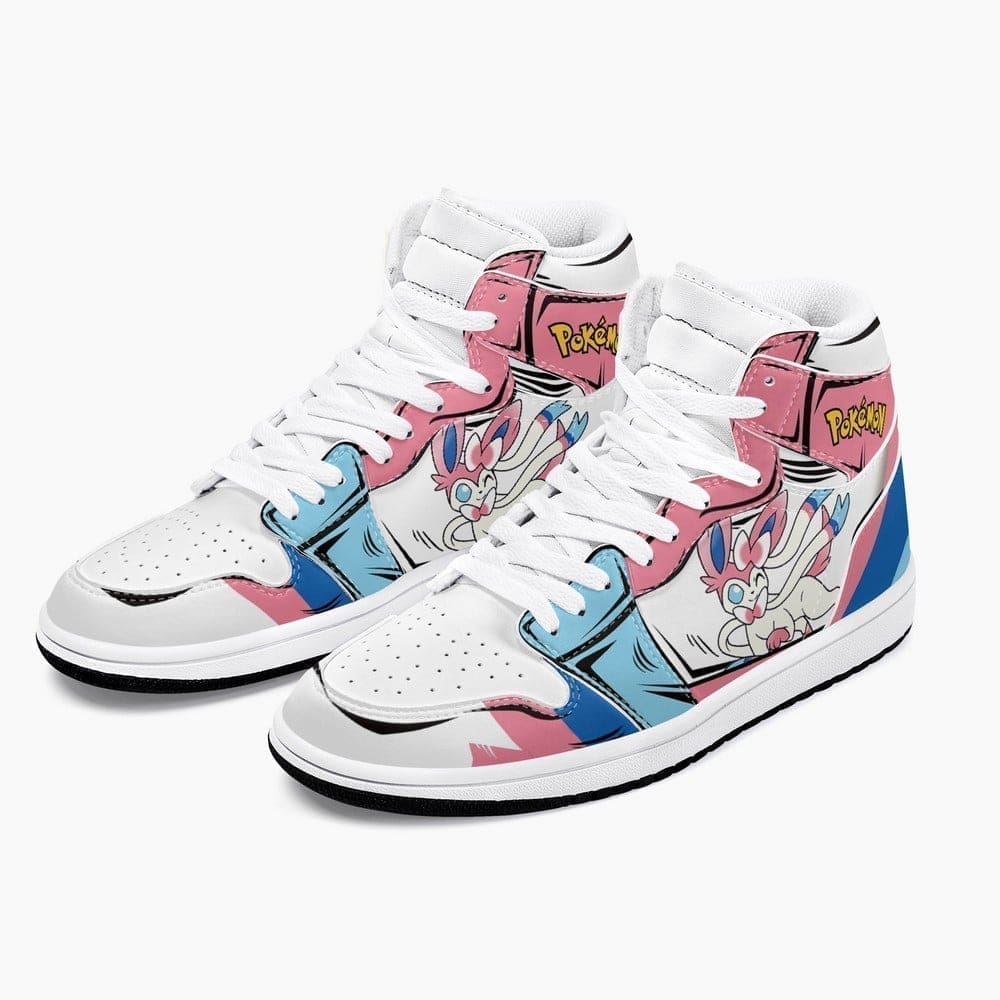 Ideafootwear Sylveon Pokemon AJ1 High Sneakers Shoes For Men And Women