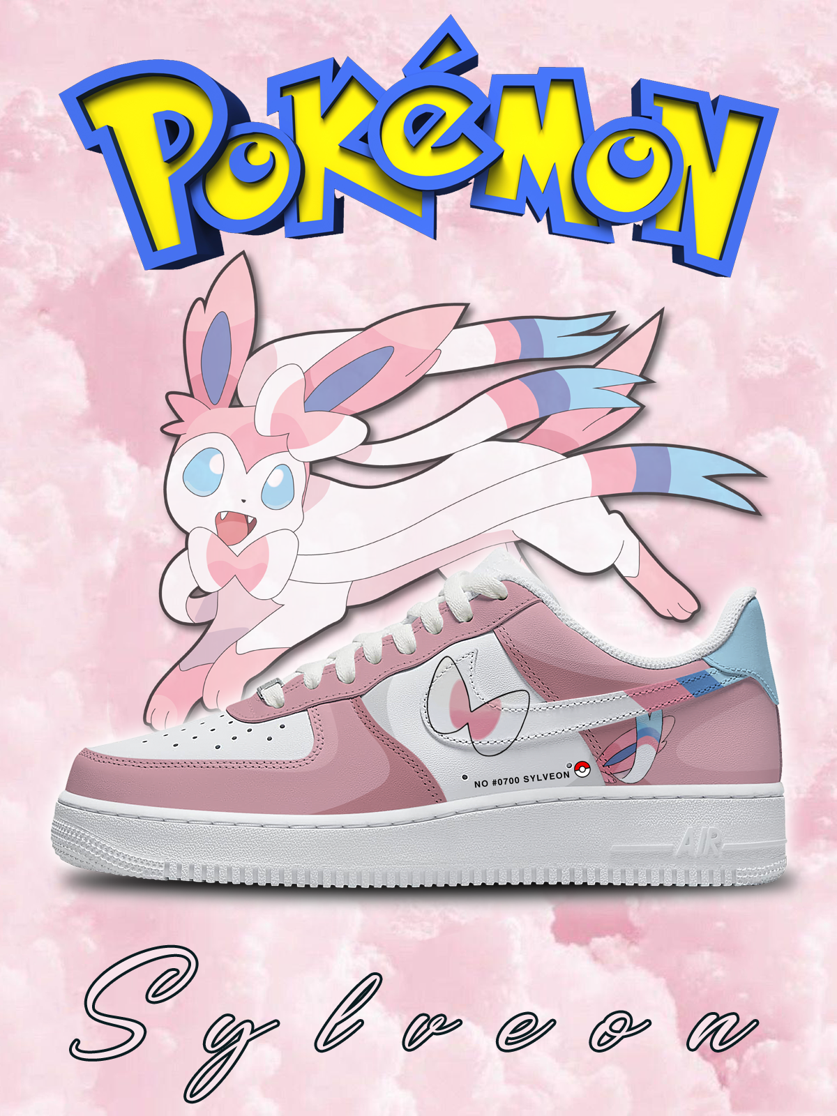 Ideafootwear Sylveon Theme  Air Low-Top Sneakers Shoes For Men And Women 1
