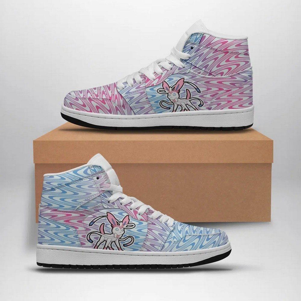 Ideafootwear Sylveon Trippy Pokemon  AJ1 High Sneakers Shoes For Men And Women