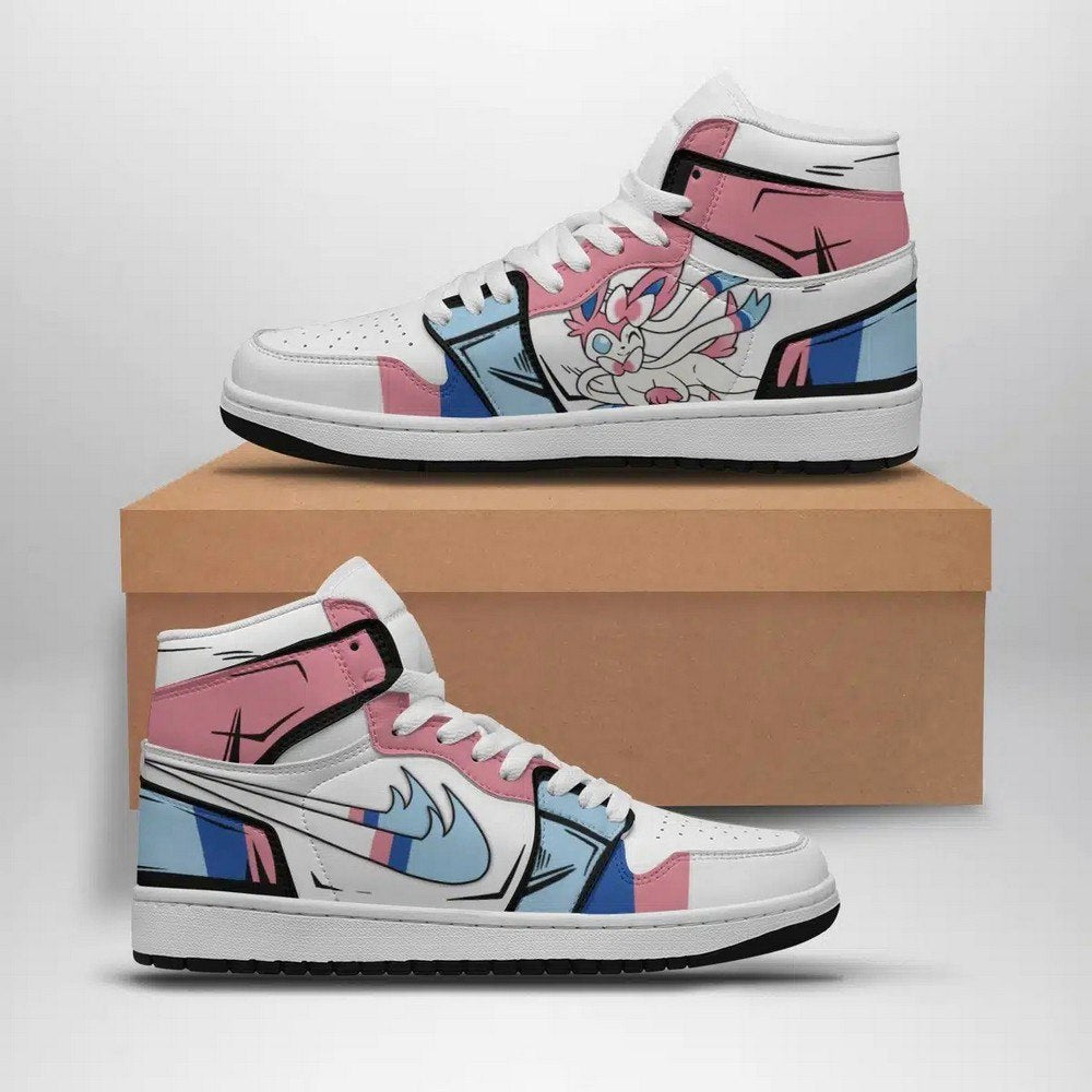 Ideafootwear Sylveon V2 Pokemon  AJ1 High Sneakers Shoes For Men And Women