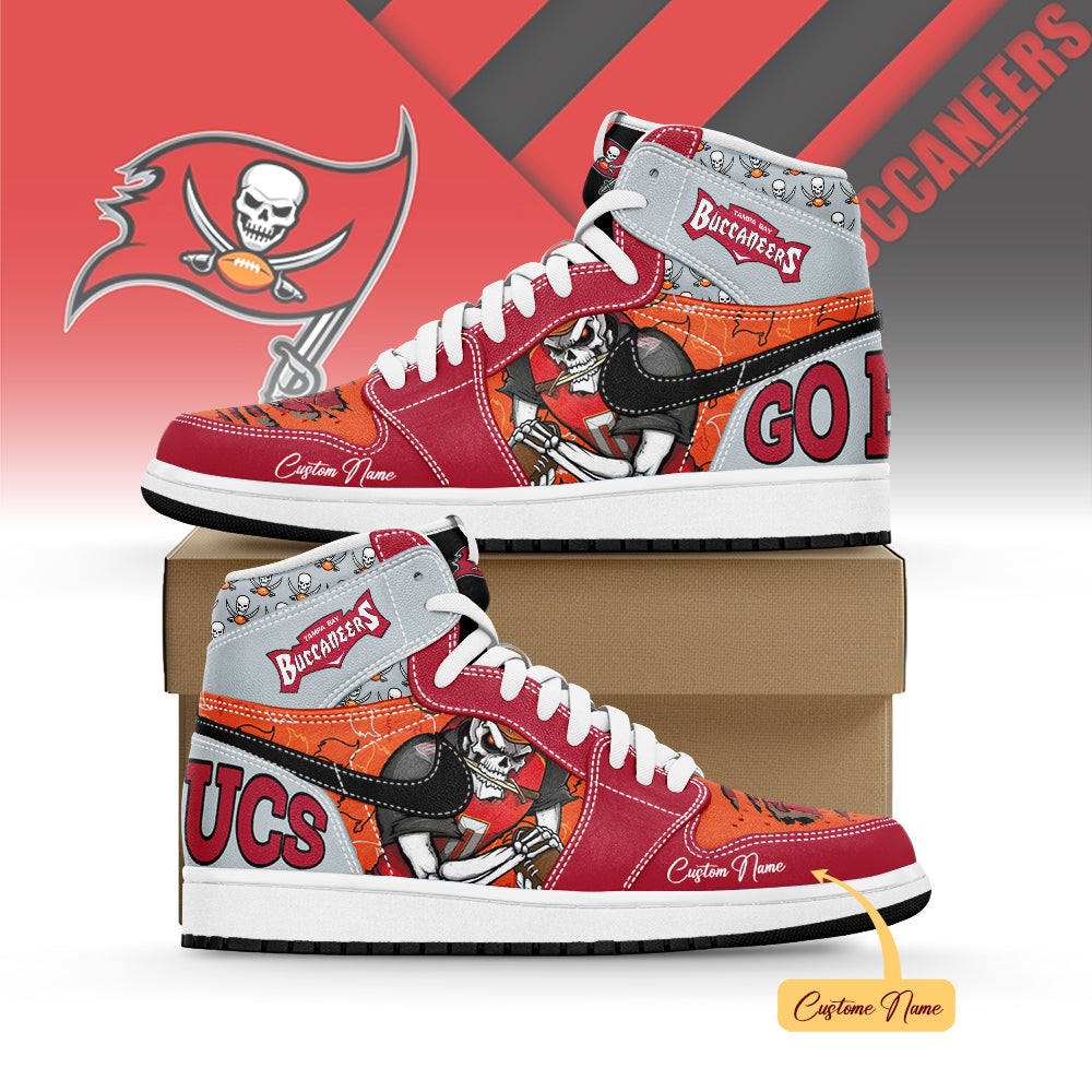 Ideafootwear Tampa Bay Buccaneers AJ1 High Sneakers Shoes For Men And Women