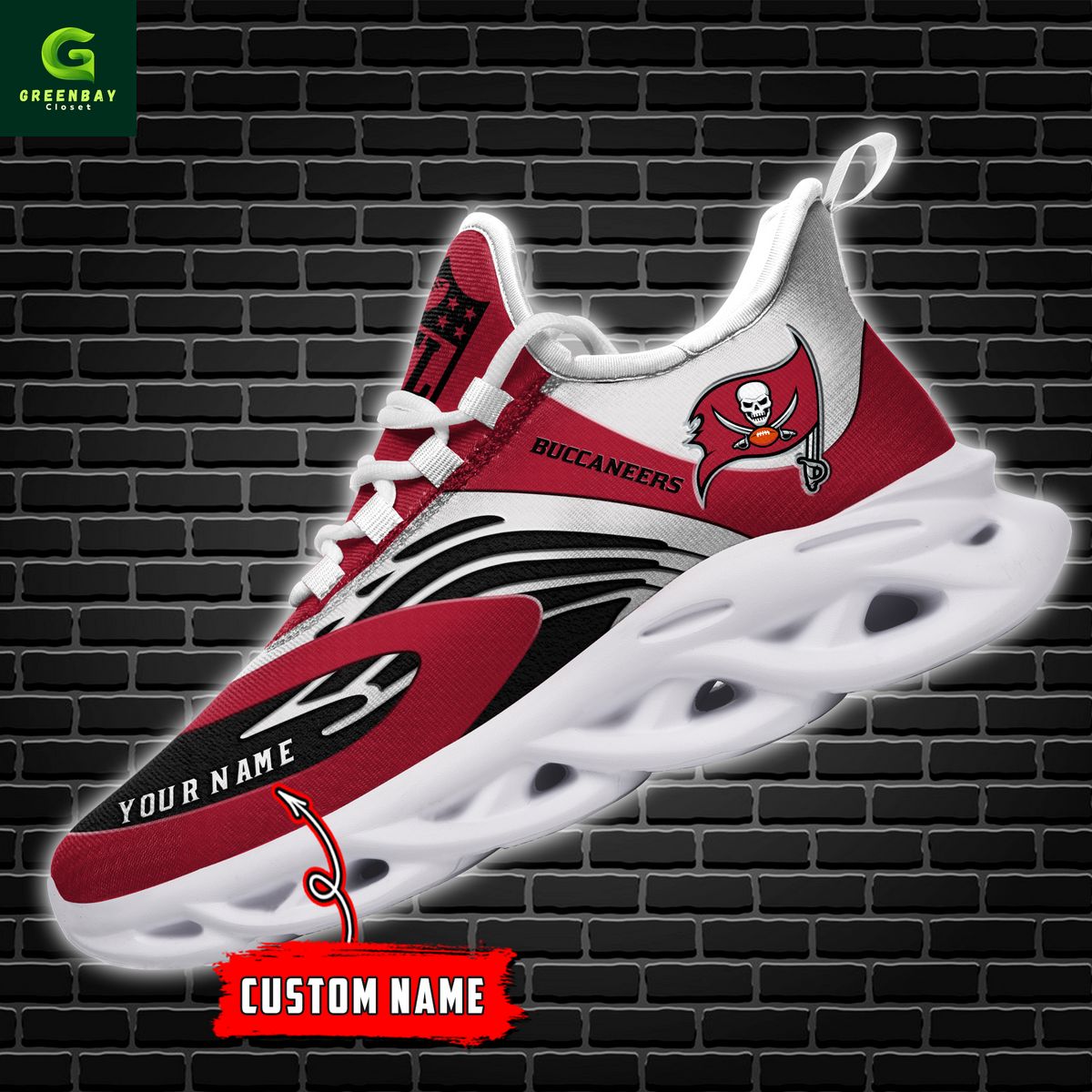 Ideafootwear Tampa Bay Buccaneers Max Soul Shoes Sneakers For Men And Women