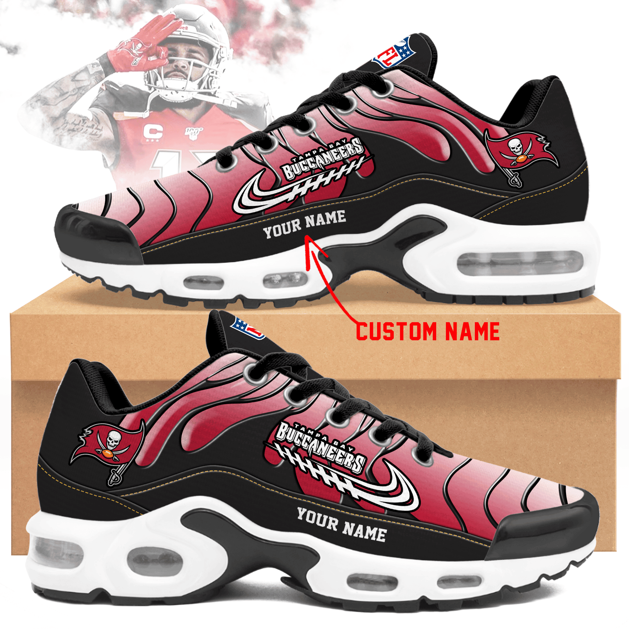 Ideafootwear Tampa Bay Buccaneers TN Shoes Sneakers For Men And Women
