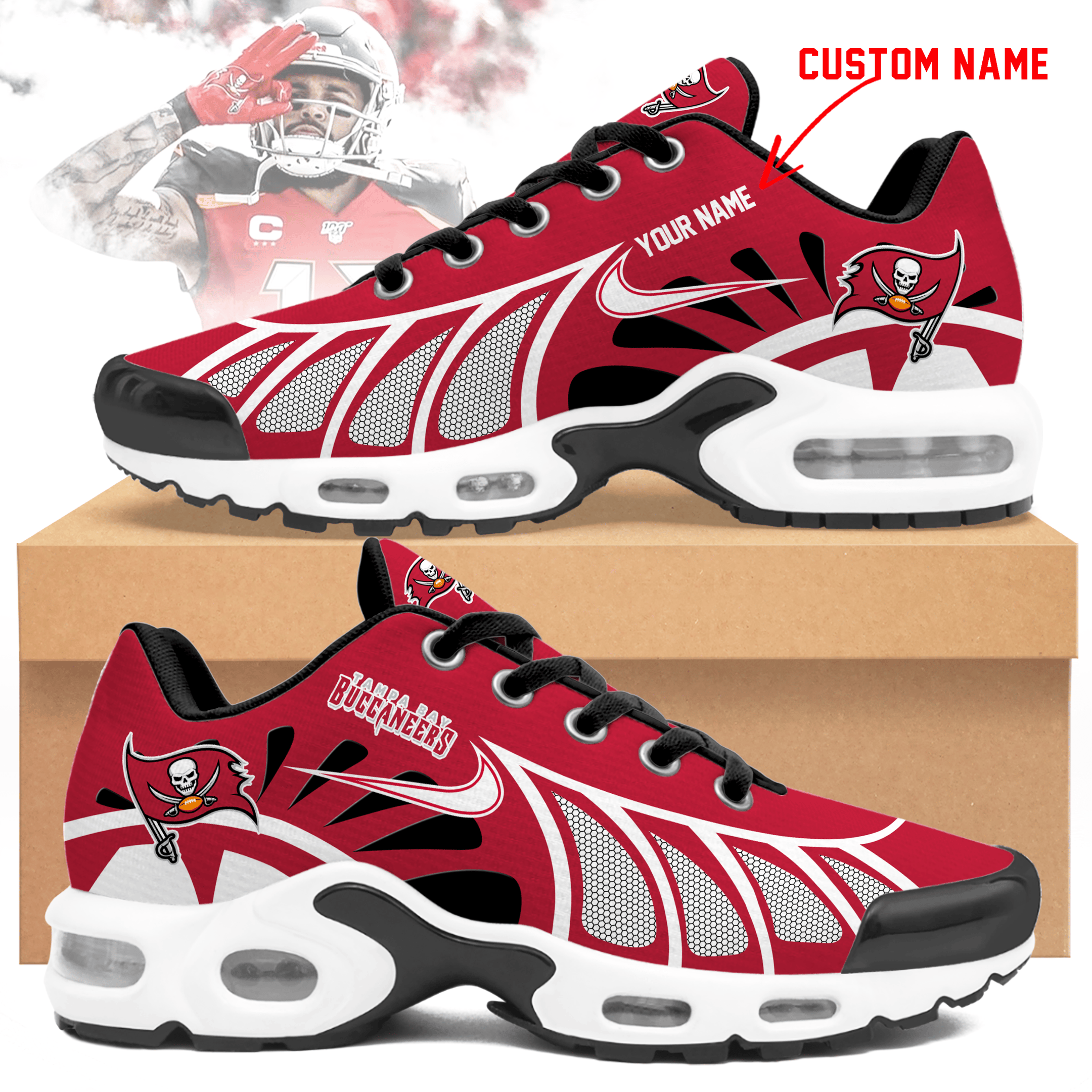 Ideafootwear Tampa Bay Buccaneers TN Shoes Sneakers For Men And Women