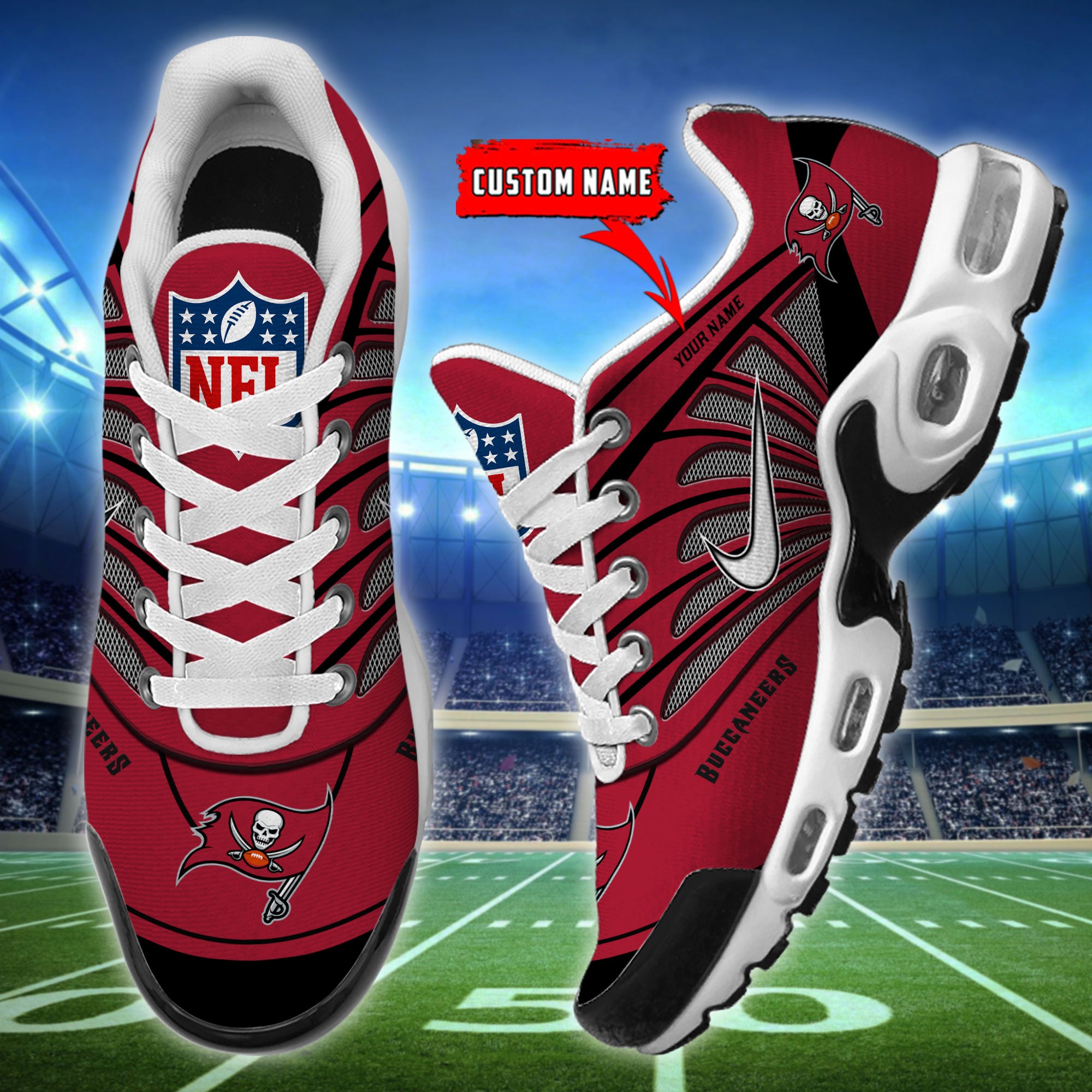 Ideafootwear Tampa Bay Buccaneers TN Shoes Sneakers For Men And Women