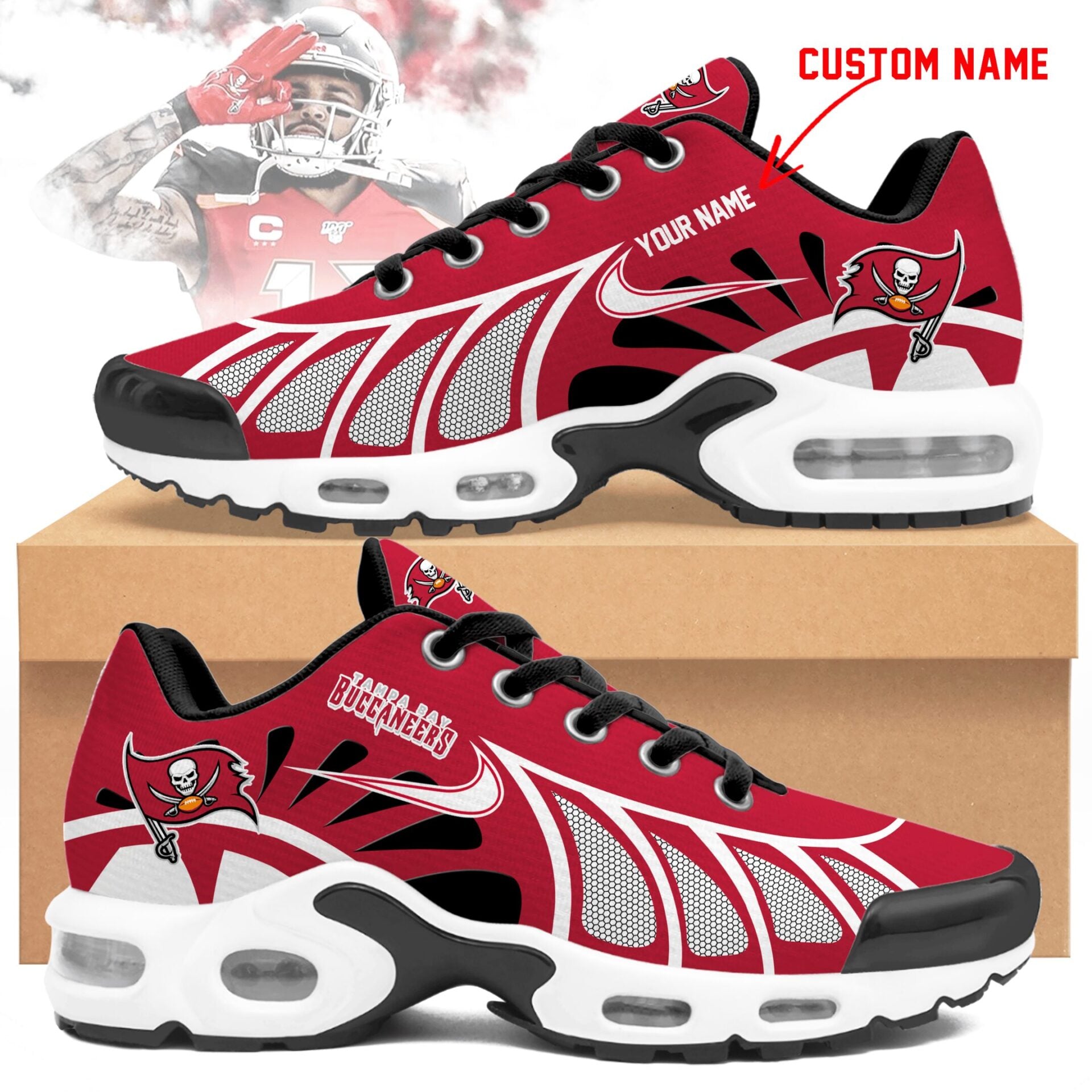 Ideafootwear Tampa Bay Buccaneers TN Shoes Sneakers For Men And Women
