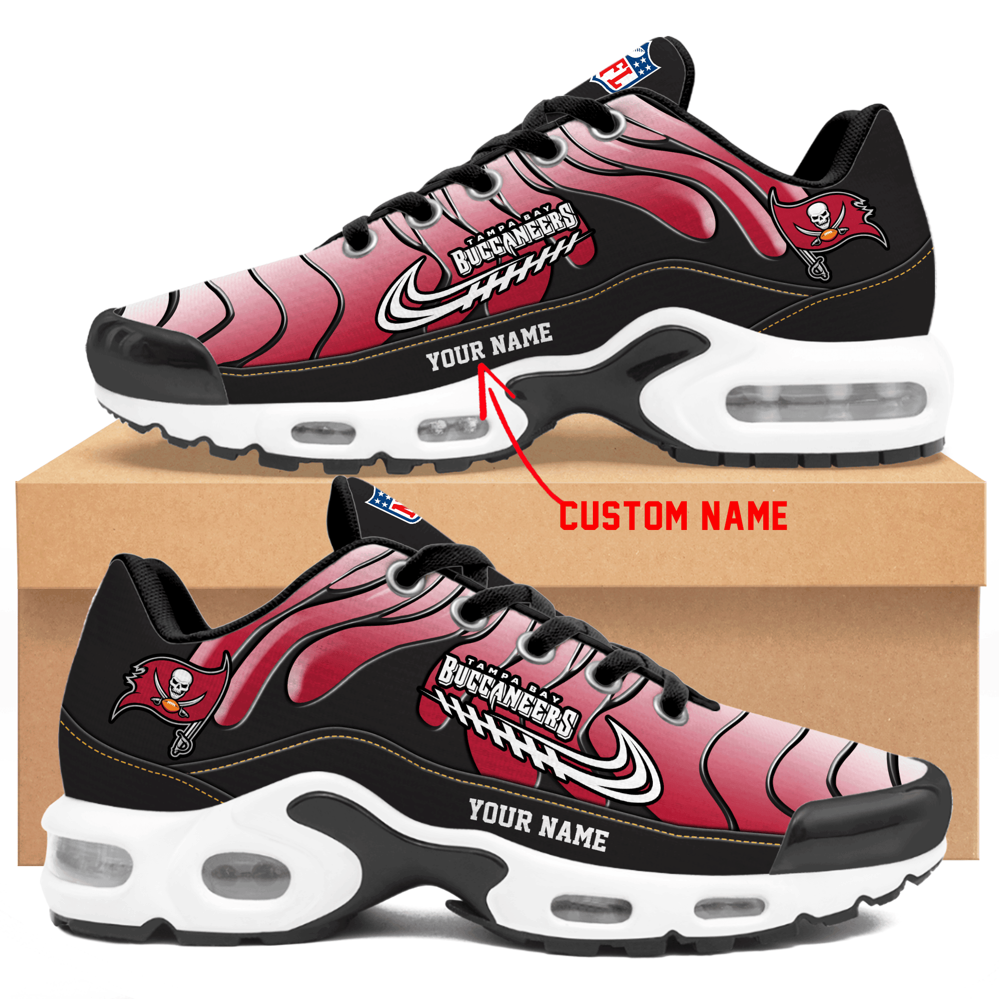 Ideafootwear Tampa Bay Buccaneers TN Shoes Sneakers For Men And Women