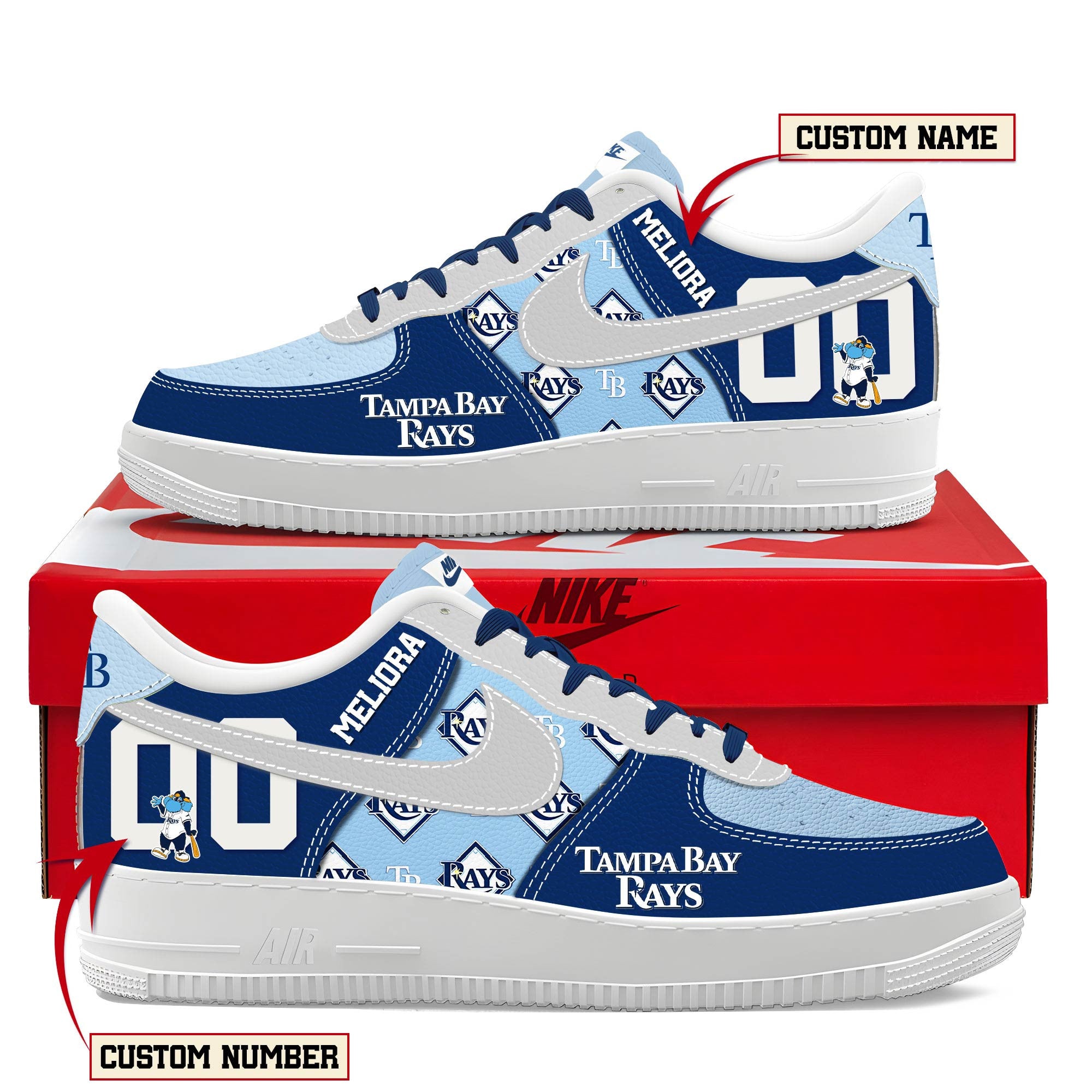 Ideafootwear Tampa Bay Rays Air Low-Top Sneakers Shoes For Men And Women 1