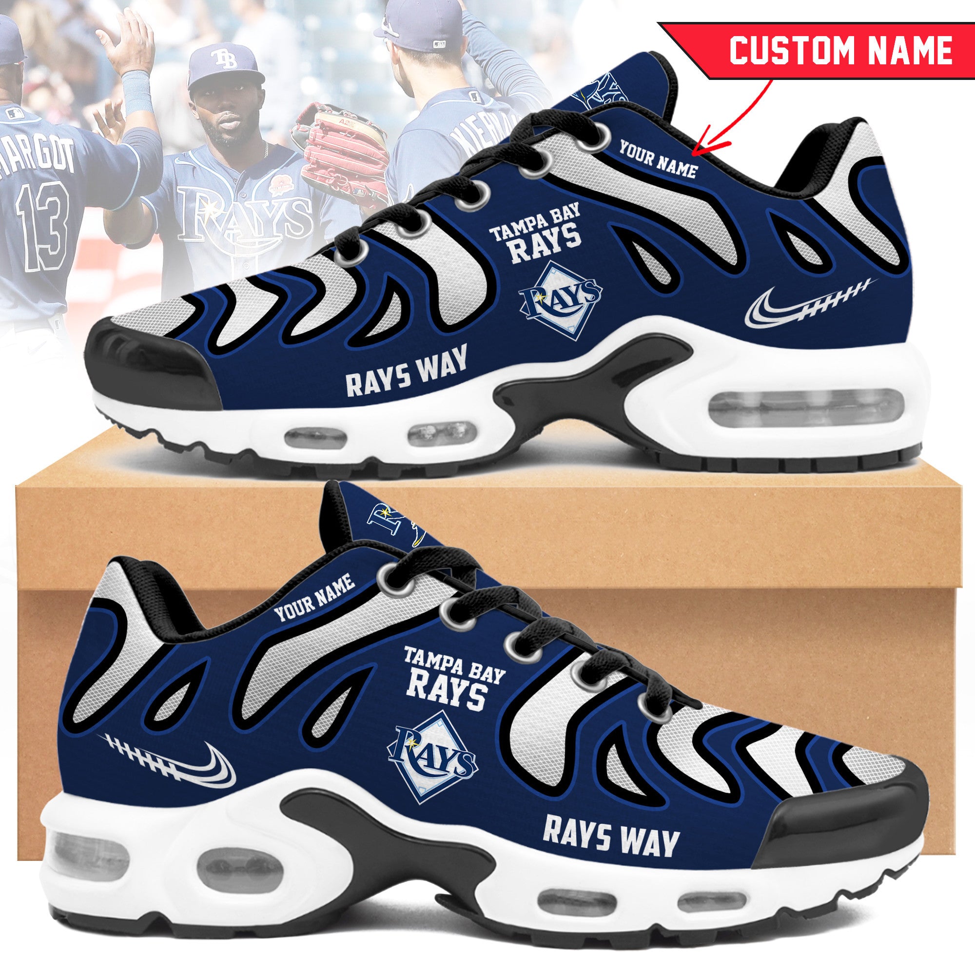 Ideafootwear Tampa Bay Rays TN Shoes Sneakers For Men And Women