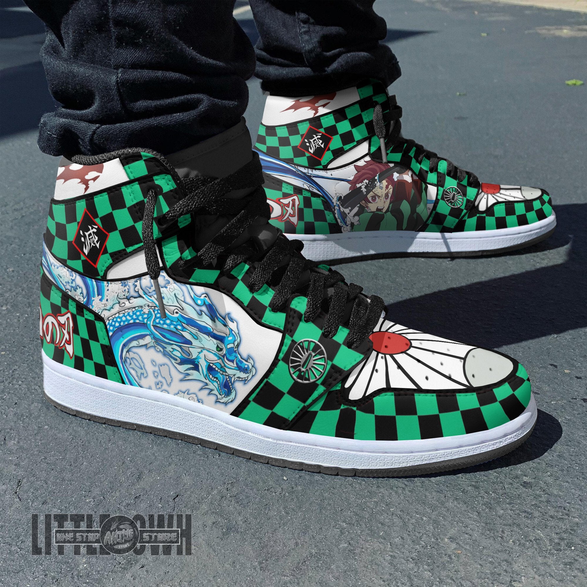 Ideafootwear Tanjiro AJ1 High Sneakers Shoes For Men And Women