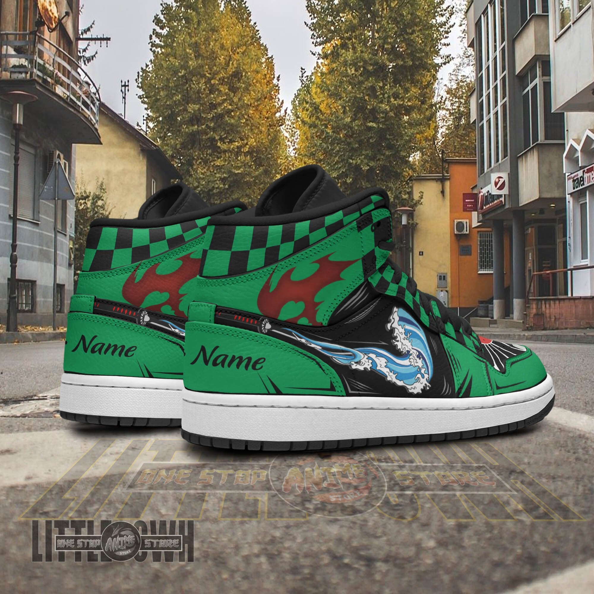 Ideafootwear Tanjiro AJ1 High Sneakers Shoes For Men And Women
