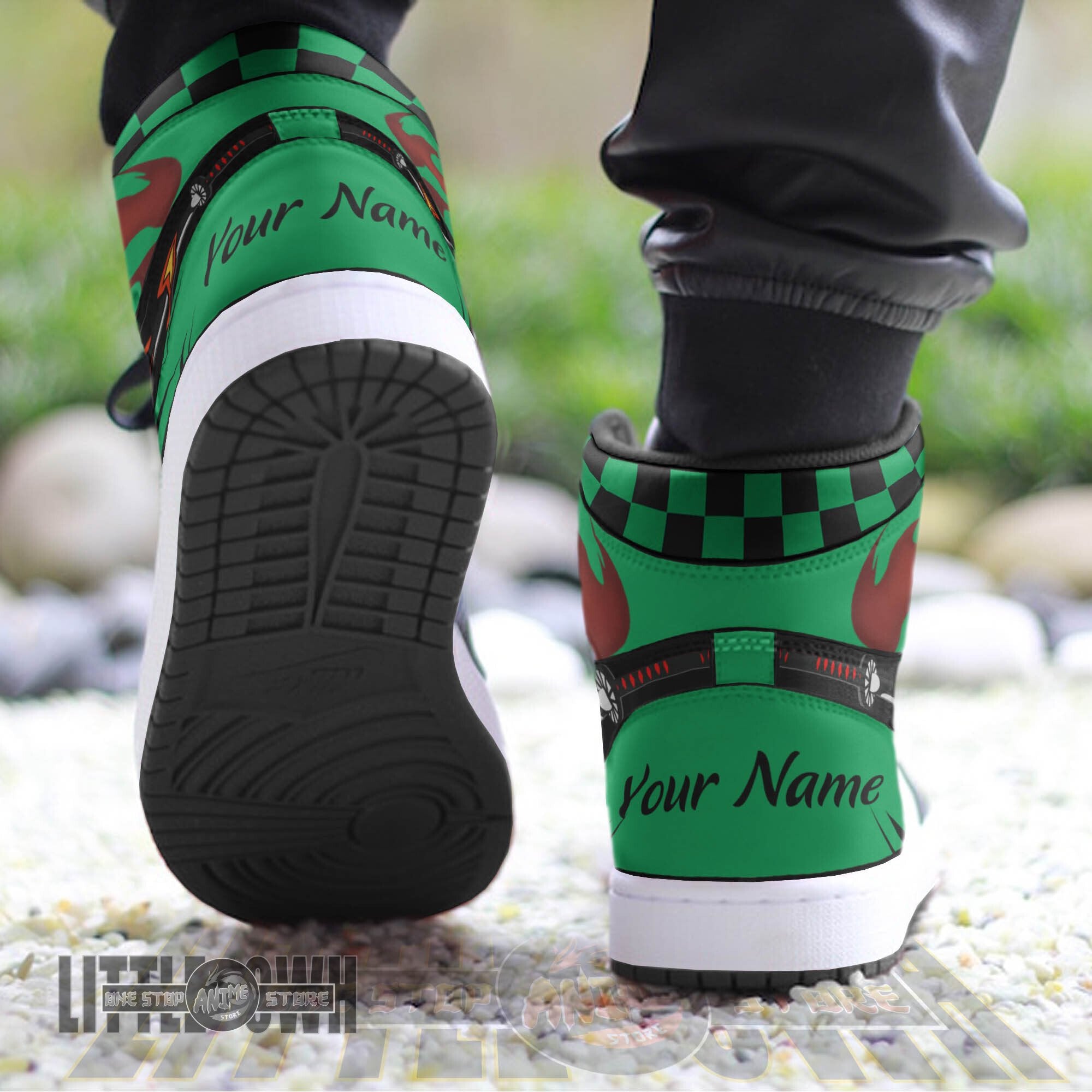 Ideafootwear Tanjiro AJ1 High Sneakers Shoes For Men And Women