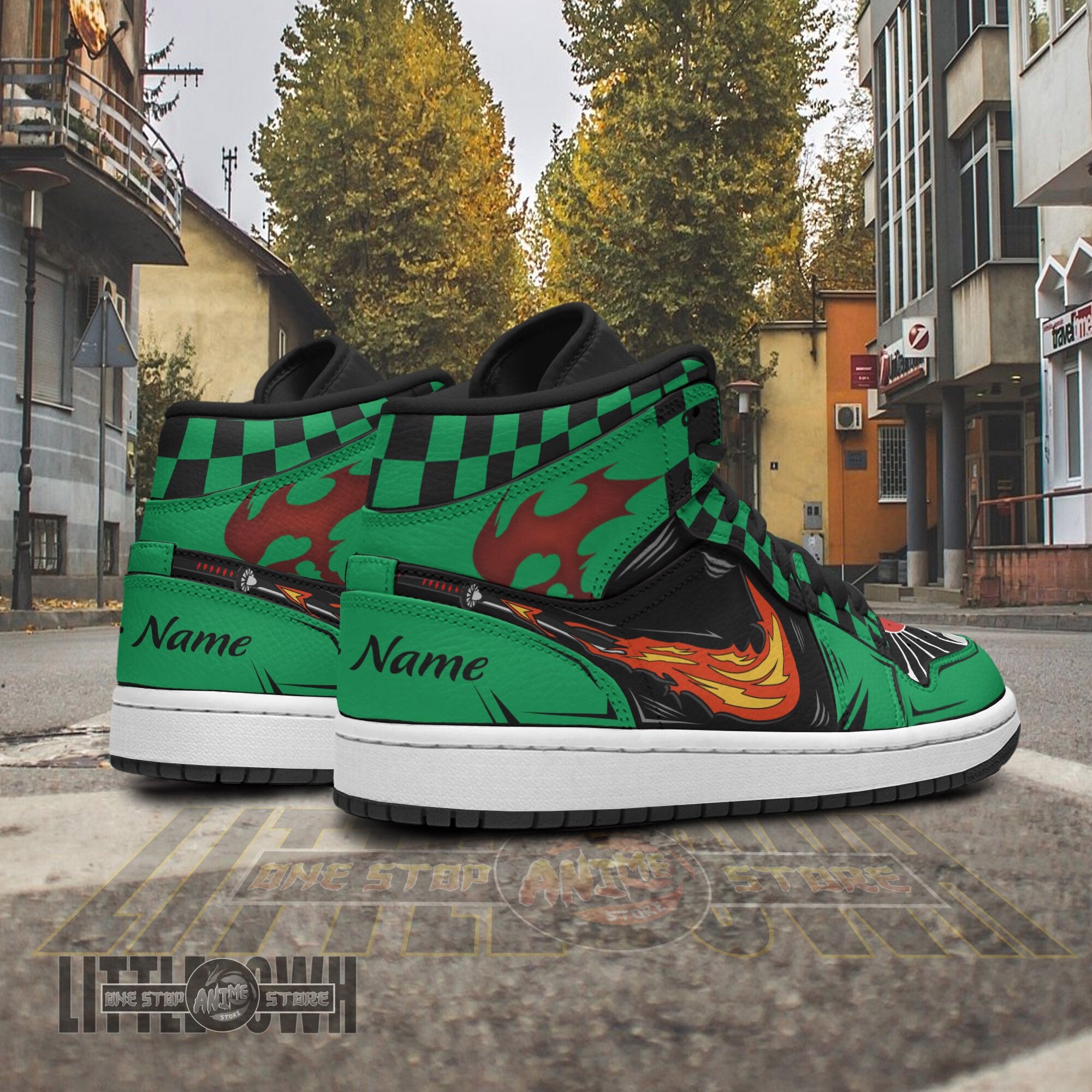 Ideafootwear Tanjiro AJ1 High Sneakers Shoes For Men And Women