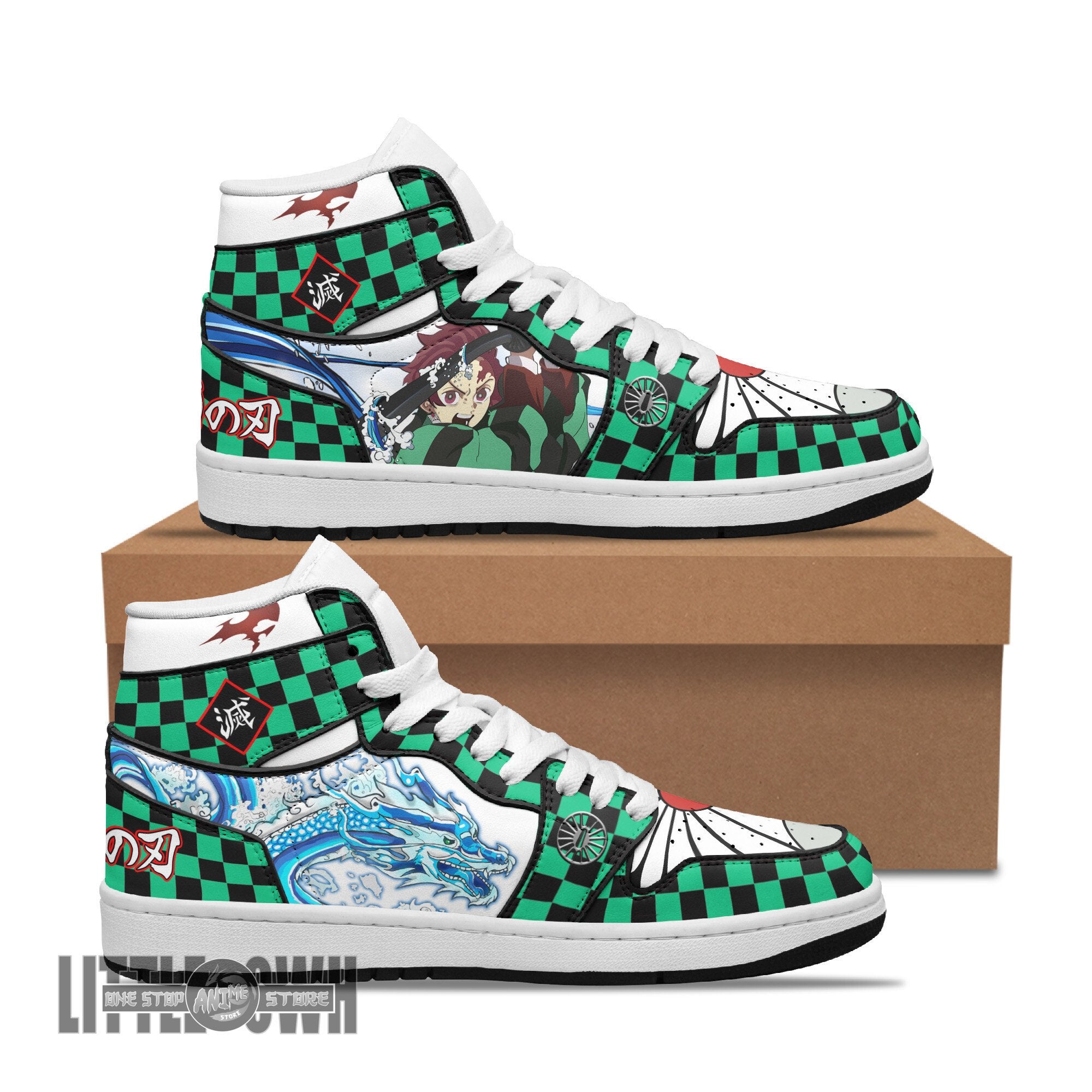 Ideafootwear Tanjiro AJ1 High Sneakers Shoes For Men And Women