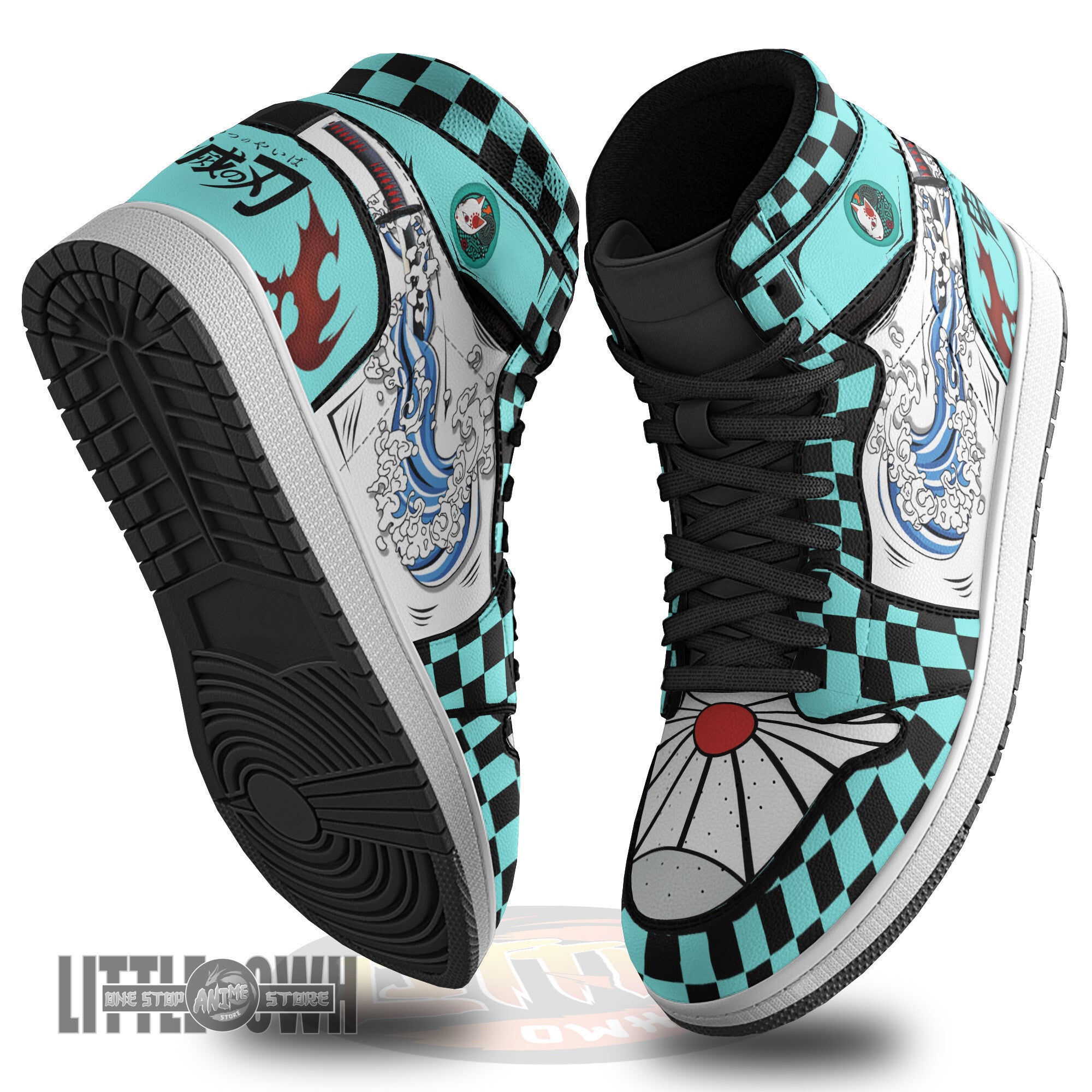 Ideafootwear Tanjiro Kamado AJ1 High Sneakers Shoes For Men And Women