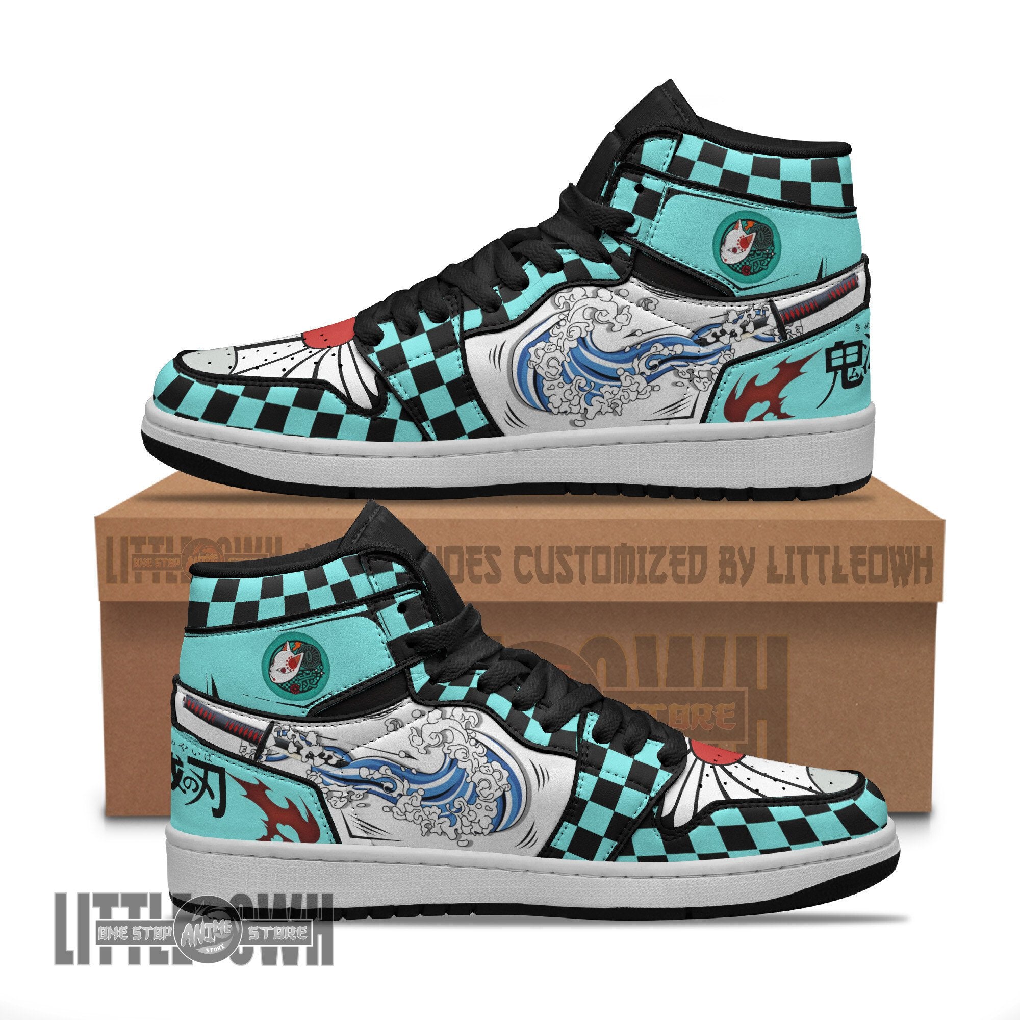 Ideafootwear Tanjiro Kamado AJ1 High Sneakers Shoes For Men And Women