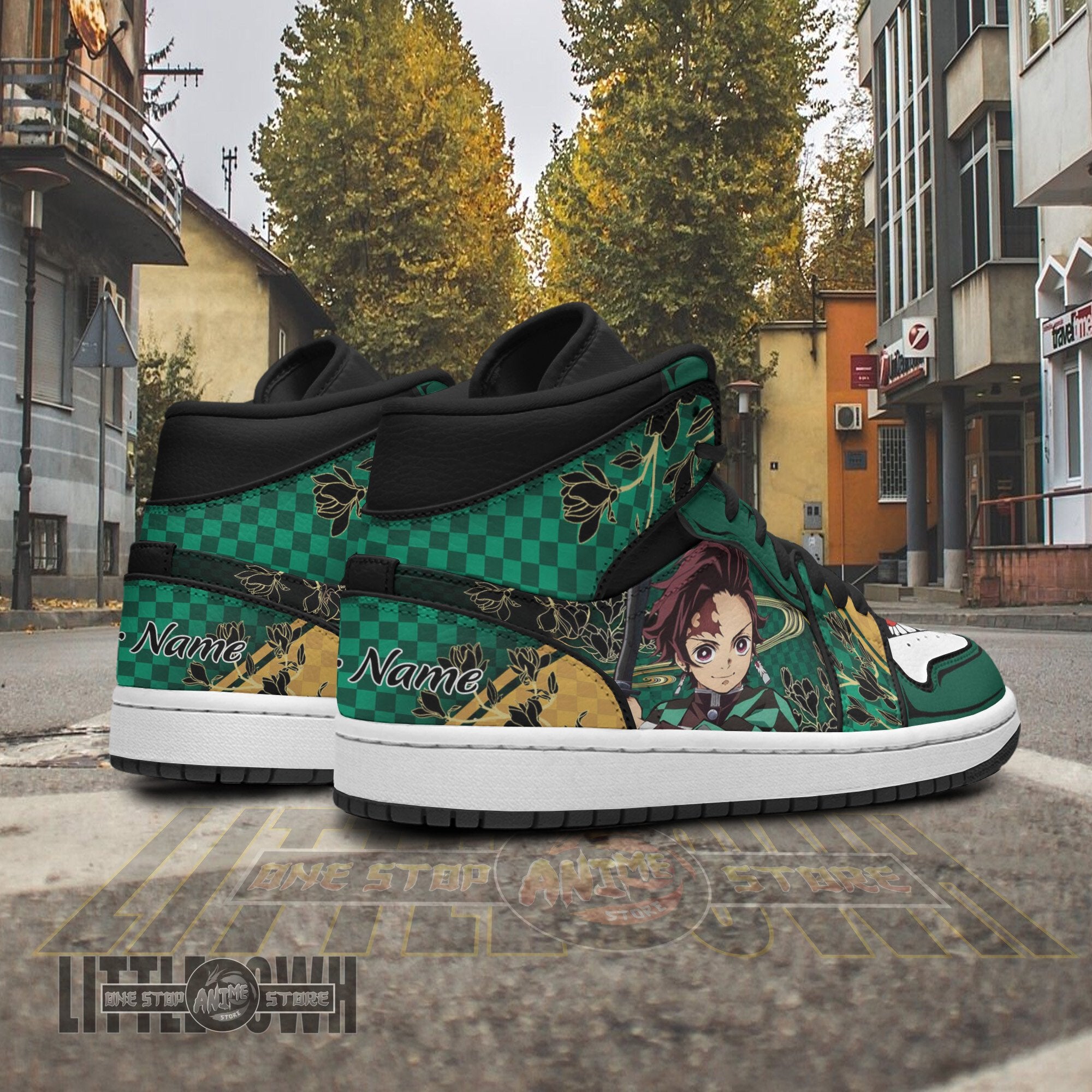 Ideafootwear Tanjiro Kamado AJ1 High Sneakers Shoes For Men And Women