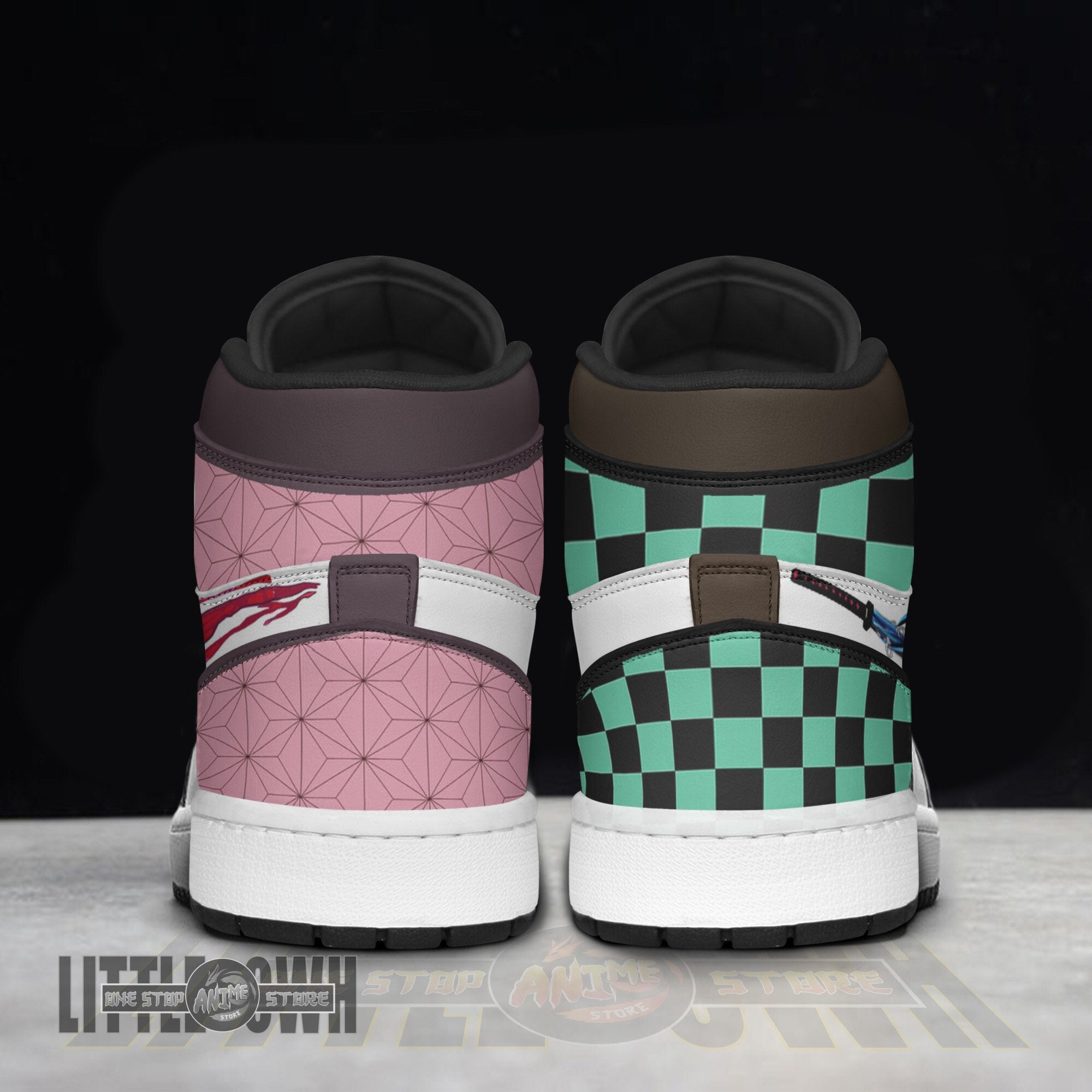 Ideafootwear Tanjiro Nezuko AJ1 High Sneakers Shoes For Men And Women