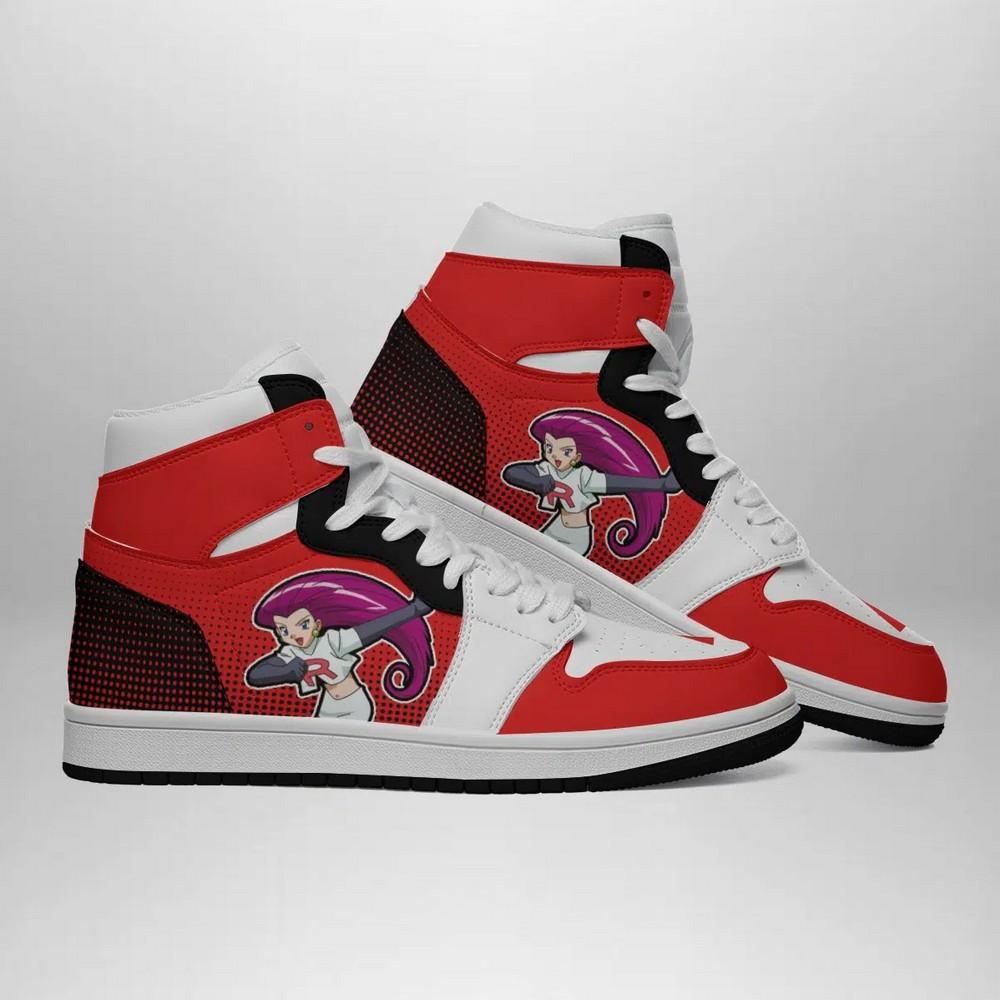 Ideafootwear Team Rocket Pokemon  AJ1 High Sneakers Shoes For Men And Women