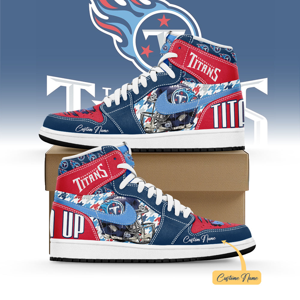 Ideafootwear Tennessee Titans AJ1 High Sneakers Shoes For Men And Women