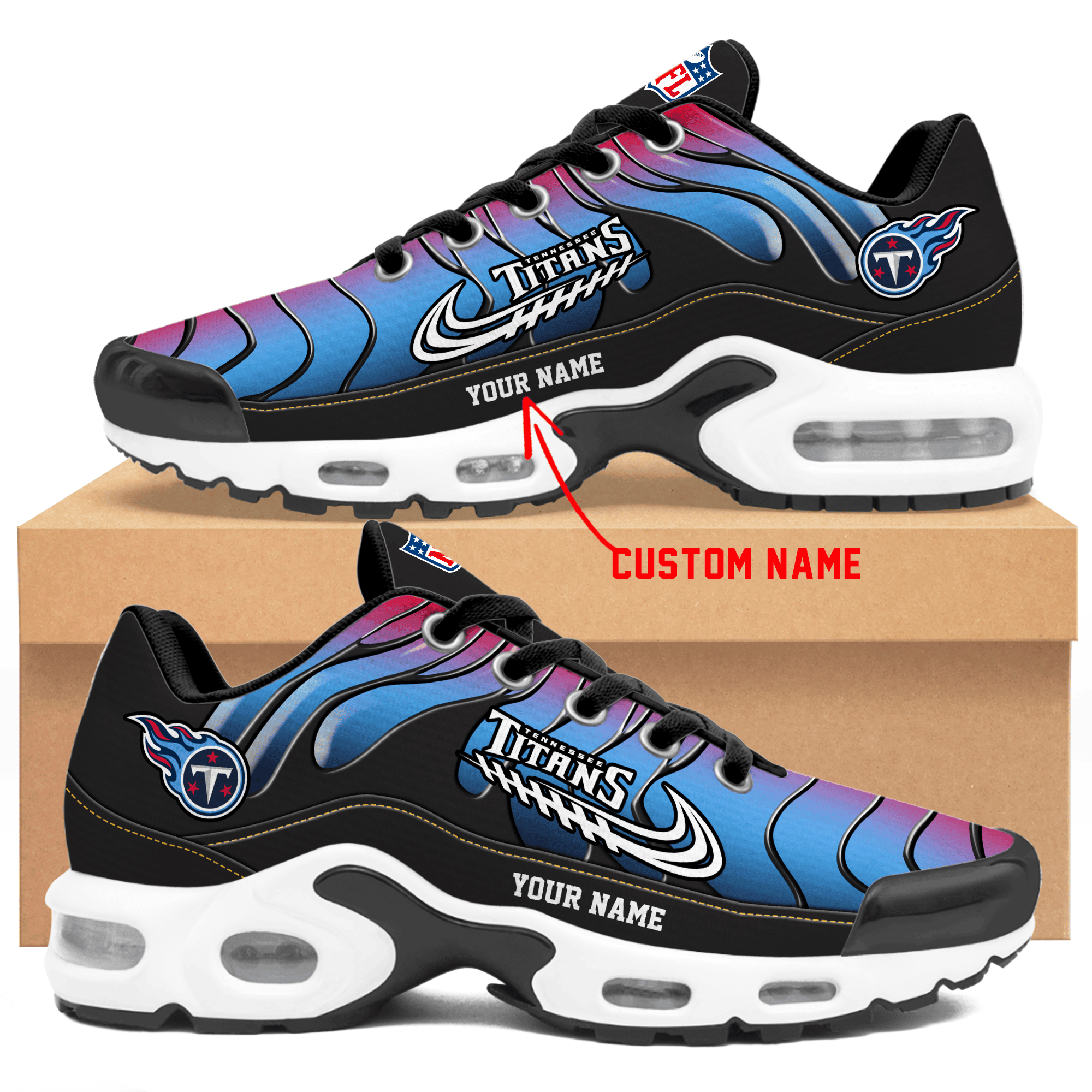Ideafootwear Tennessee Titans TN Shoes Sneakers For Men And Women