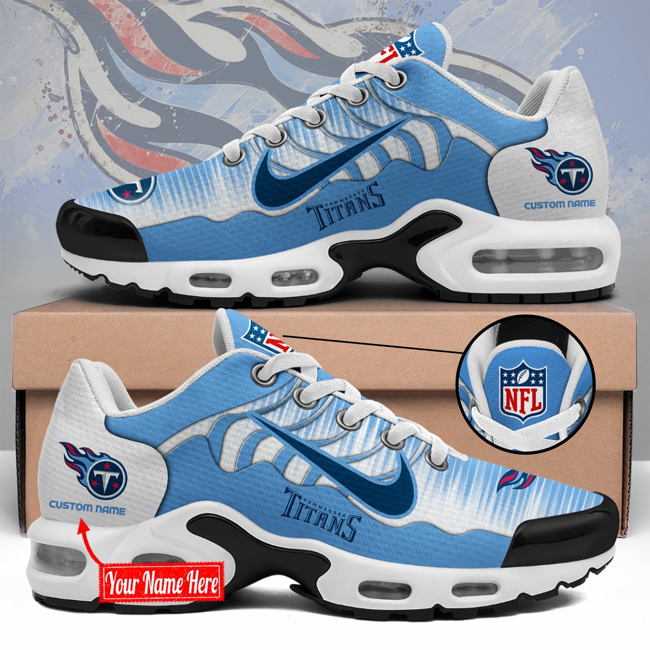 Ideafootwear Tennessee Titans TN Shoes Sneakers For Men And Women
