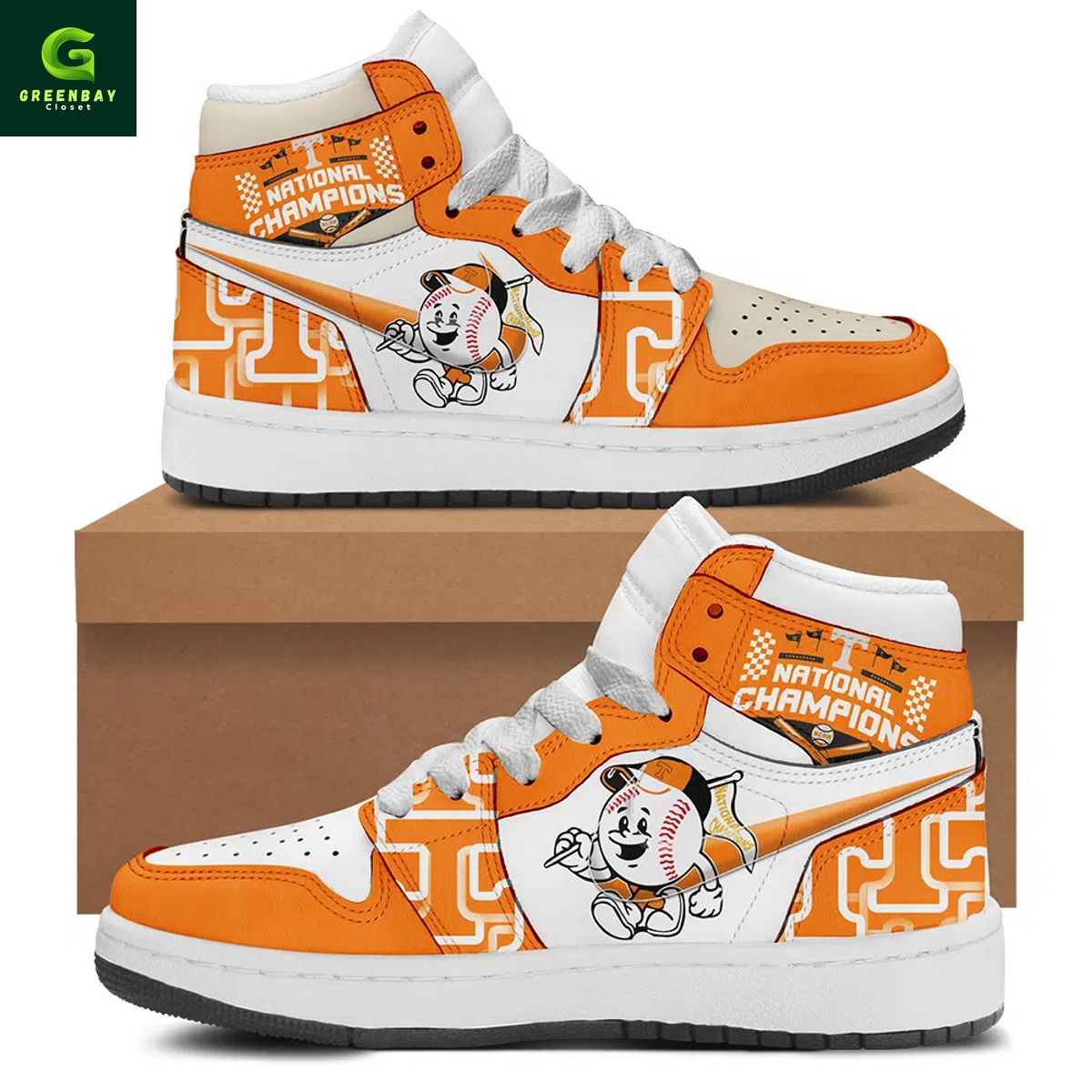 Ideafootwear Tennessee Volunteers AJ1 High Sneakers Shoes For Men And Women