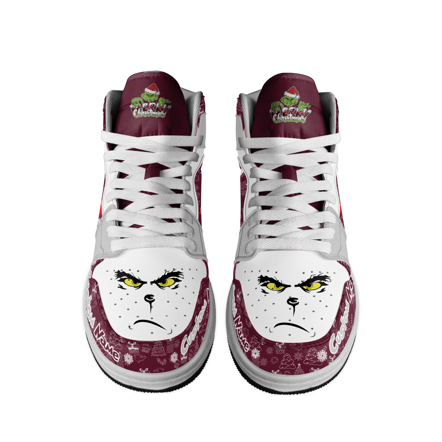 Ideafootwear Texas A&M Aggies x The Grinch x Christmas AJ1 High Sneakers Shoes For Men And Women