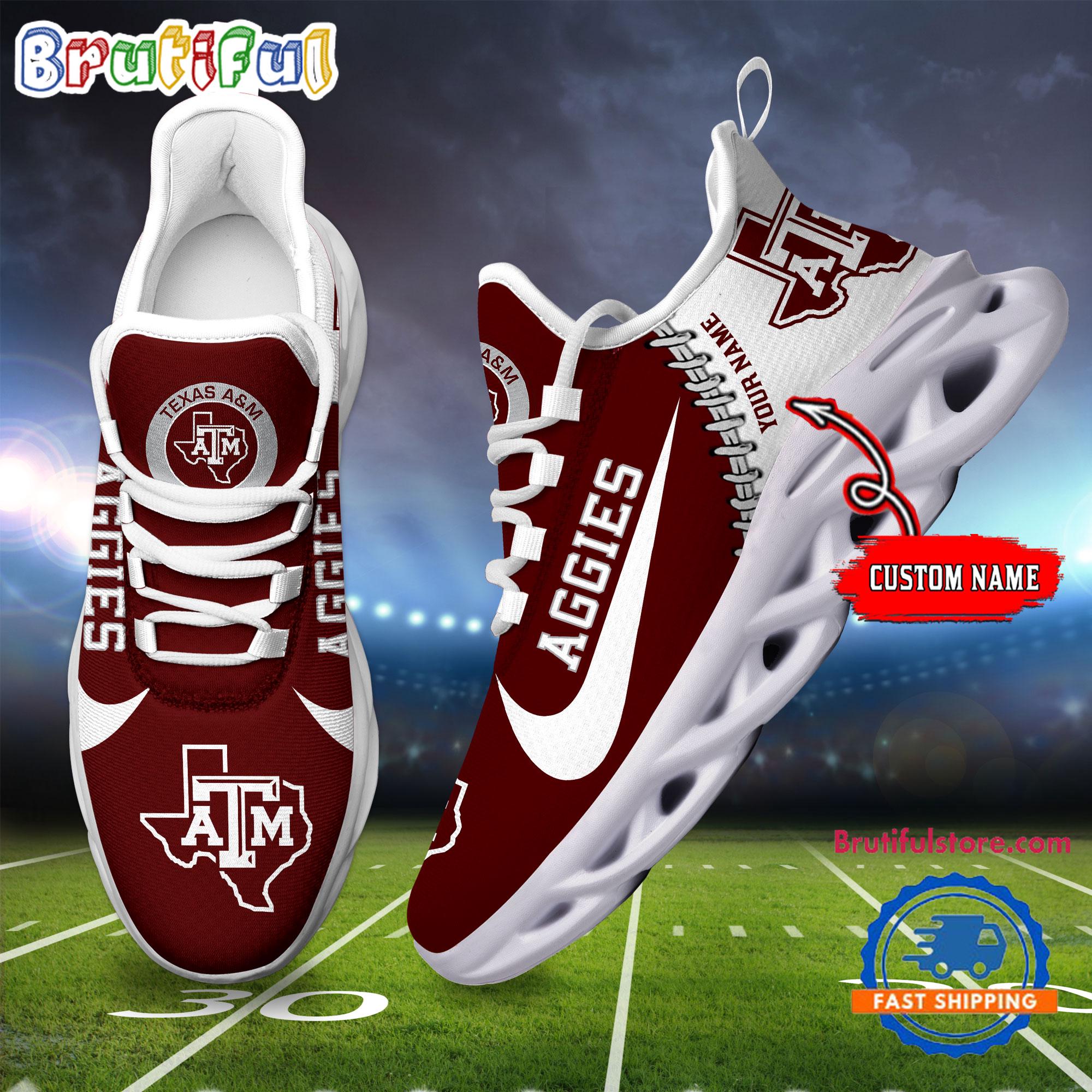 Ideafootwear Texas AM Aggies Max Soul Shoes Sneakers For Men And Women