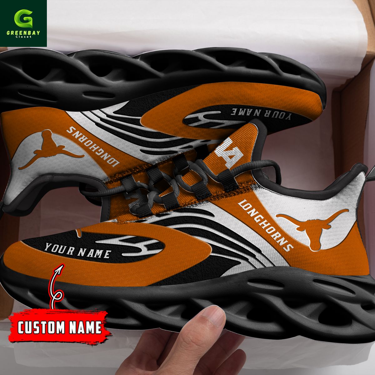 Ideafootwear Texas Longhorns Max Soul Shoes Sneakers For Men And Women